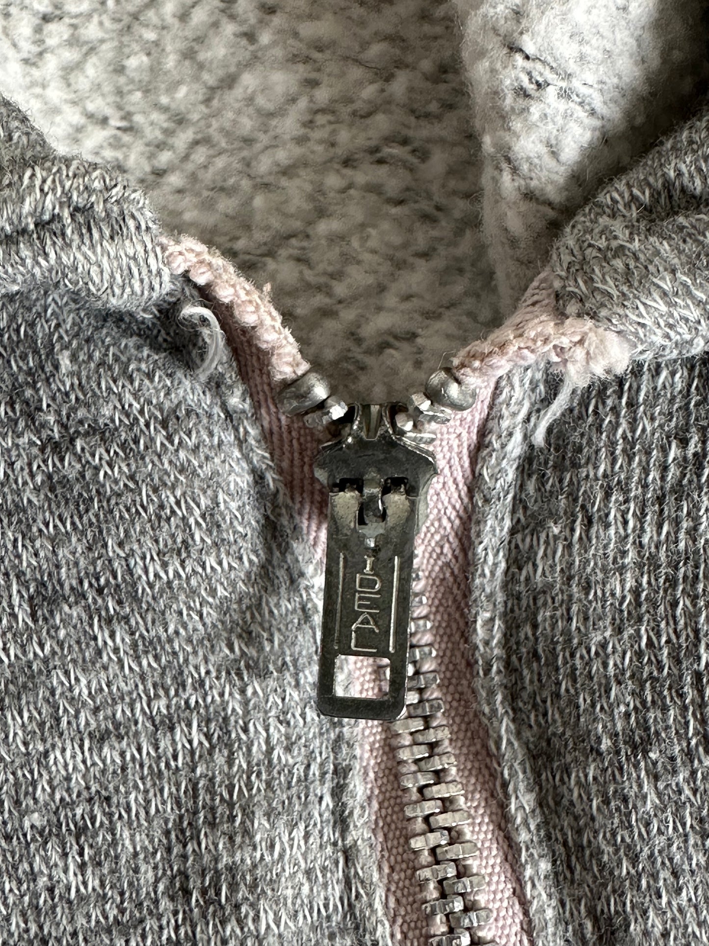 60s/70s Blank Heather Grey Quarter Zip Sweatshirt