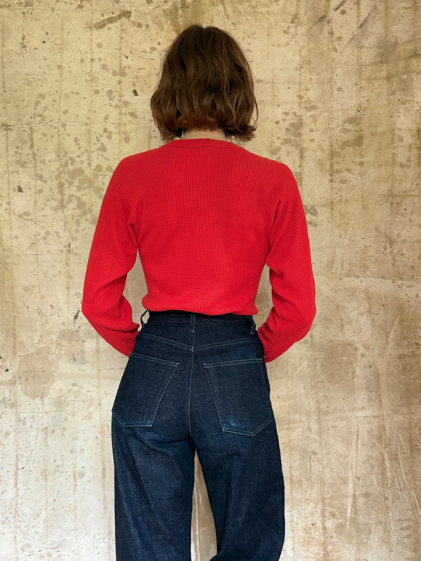 Vintage 80s Blank Red Thermal Shirt
