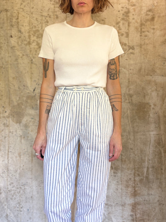 90s Blank White Ribbed Tee