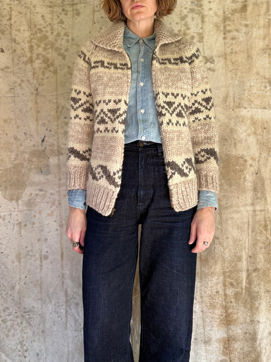 60s Hand Knit Cowichan Style Sweater