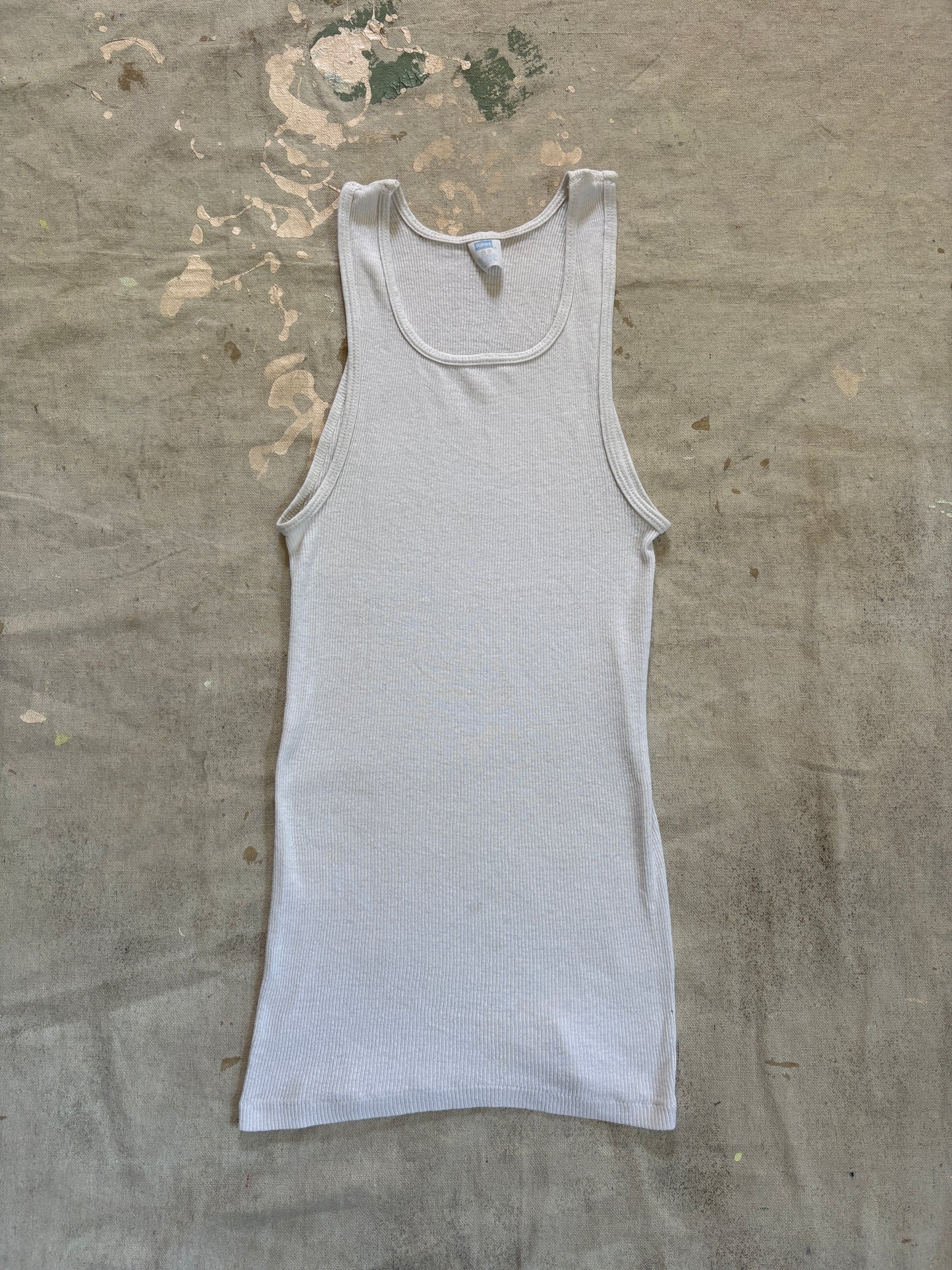 Vintage 80s Hanes Blank White Tank Top