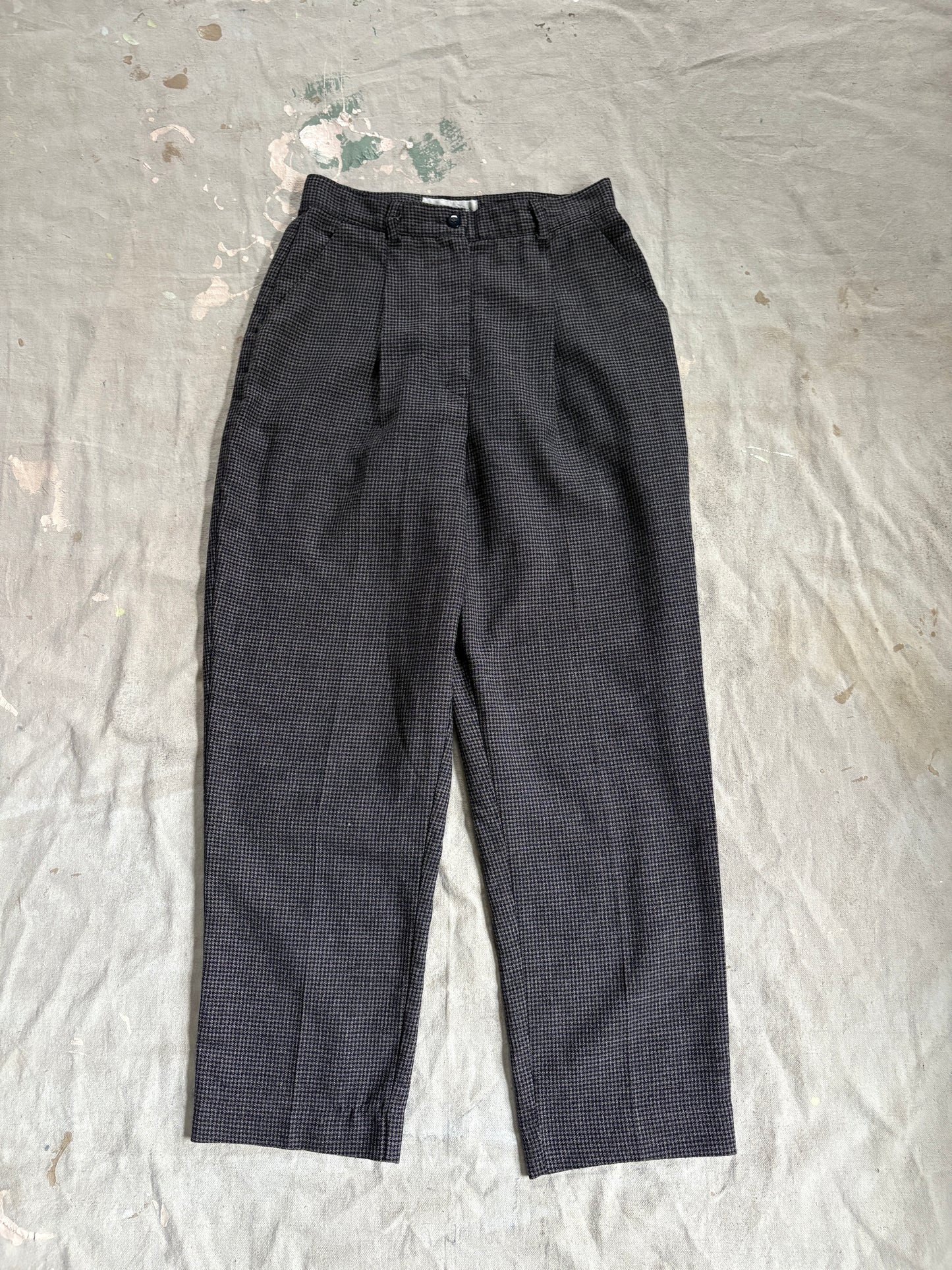 90s Pleated Houndstooth Slacks