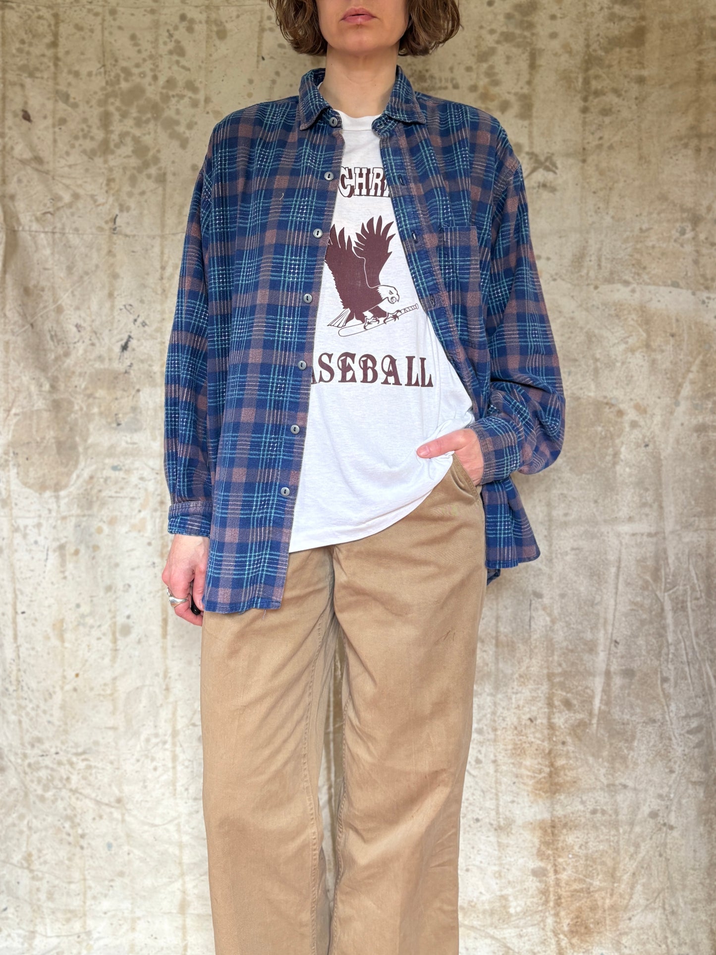 90s Cotton Printed Flannel Shirt