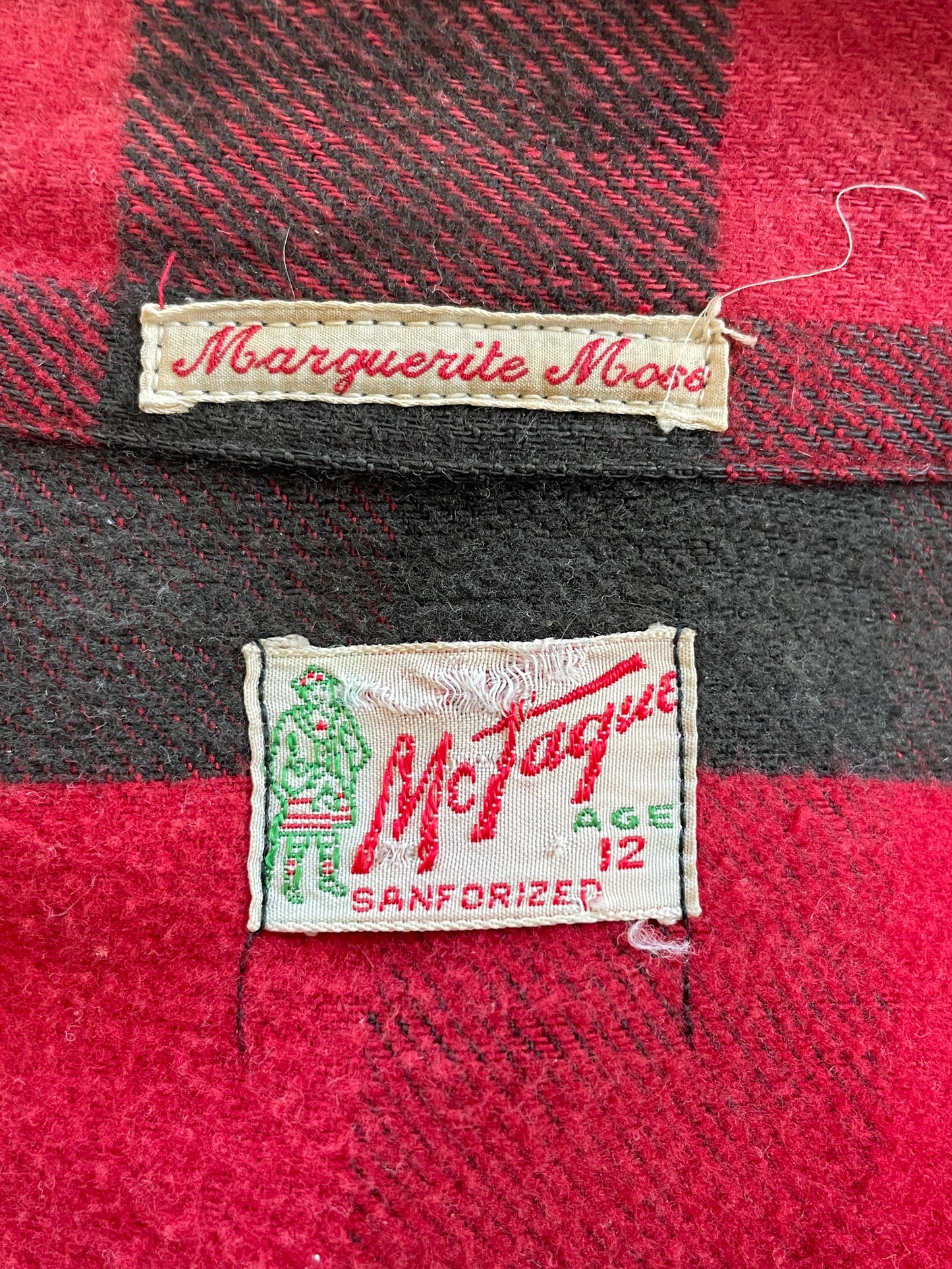 40s Faded Plaid Flannel Shirt