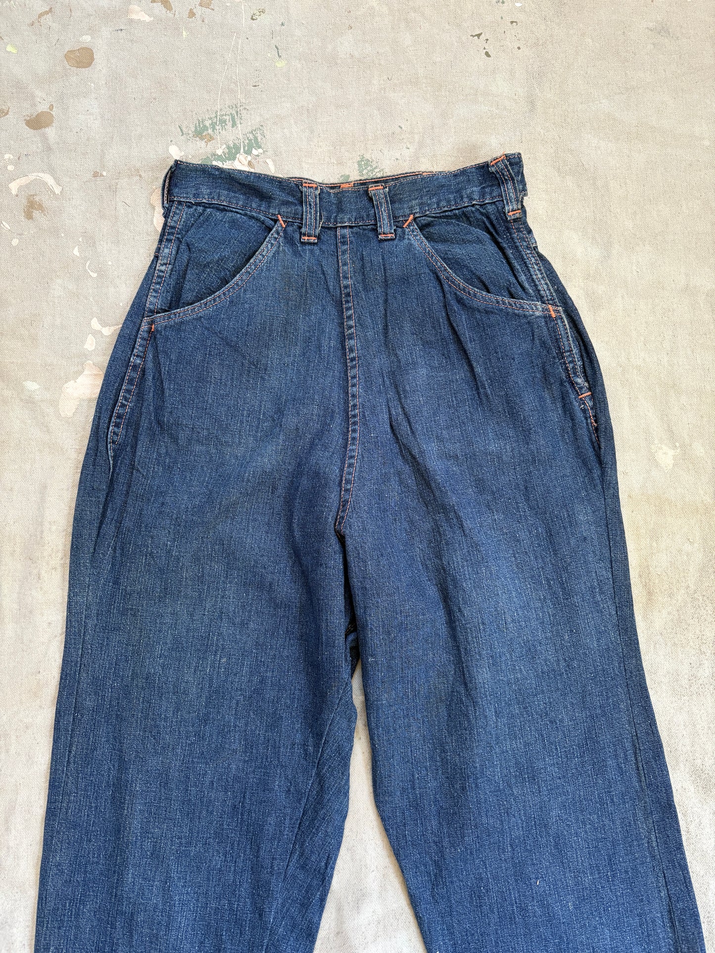 50s Blue Gem Side Zip Jeans