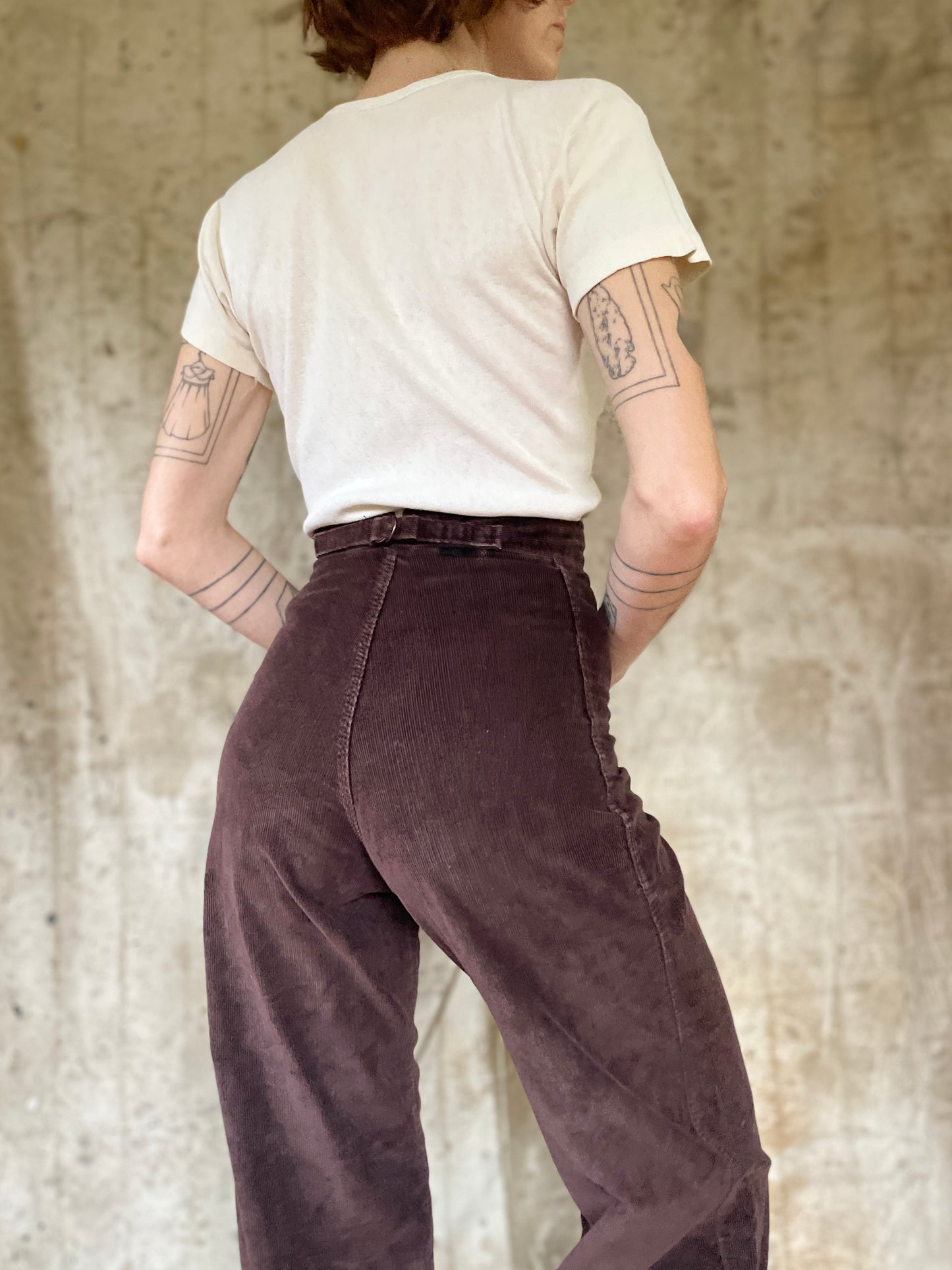 70s Wrangler Brown Wide Leg Corduroy Pants