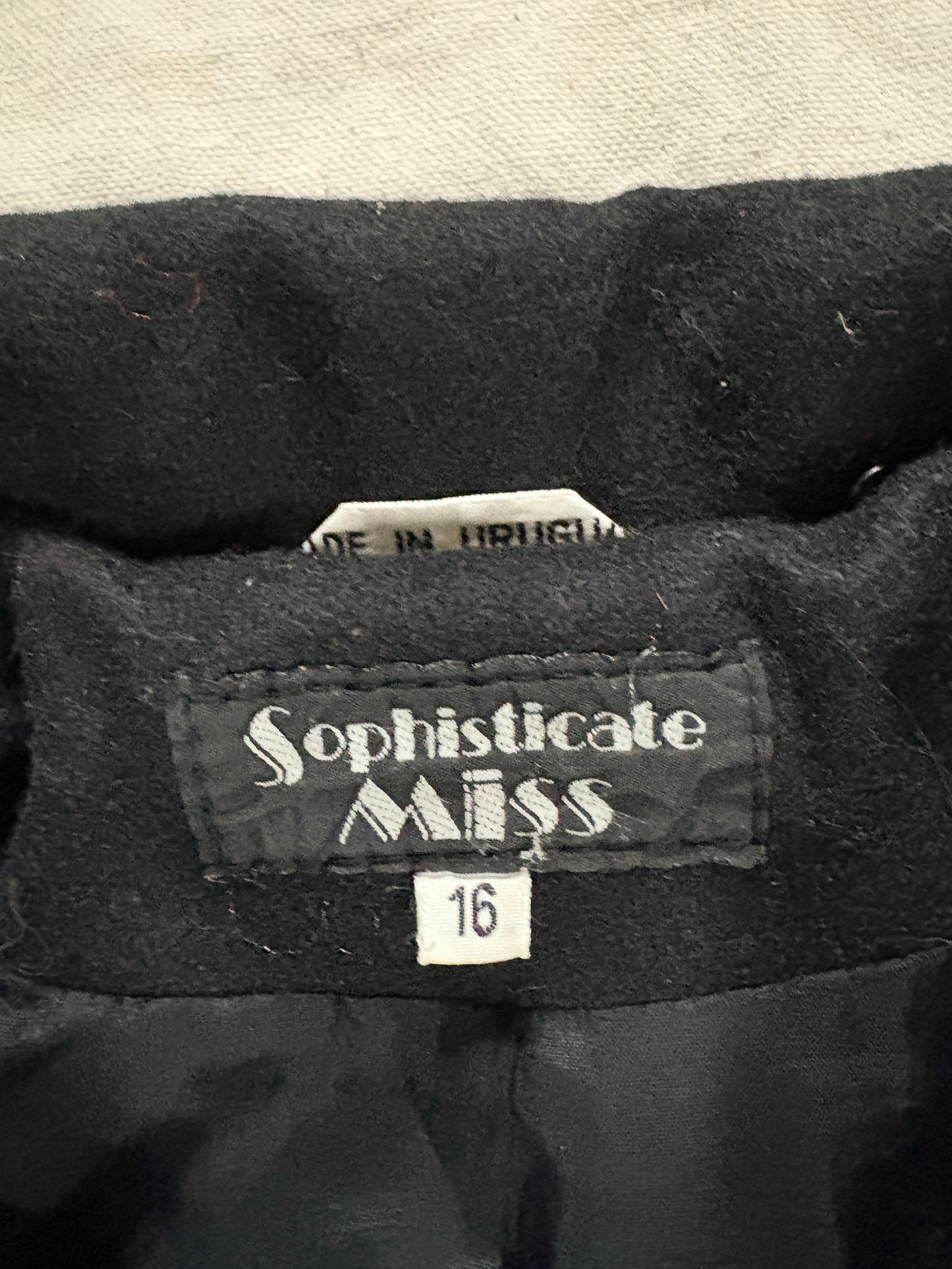 90s Black Wool Peacoat