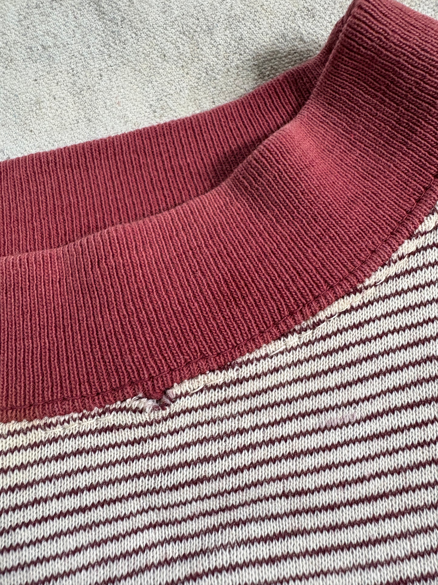 70s Sigma Alpha Epsilon Micro Stripe Short Sleeve Sweatshirt