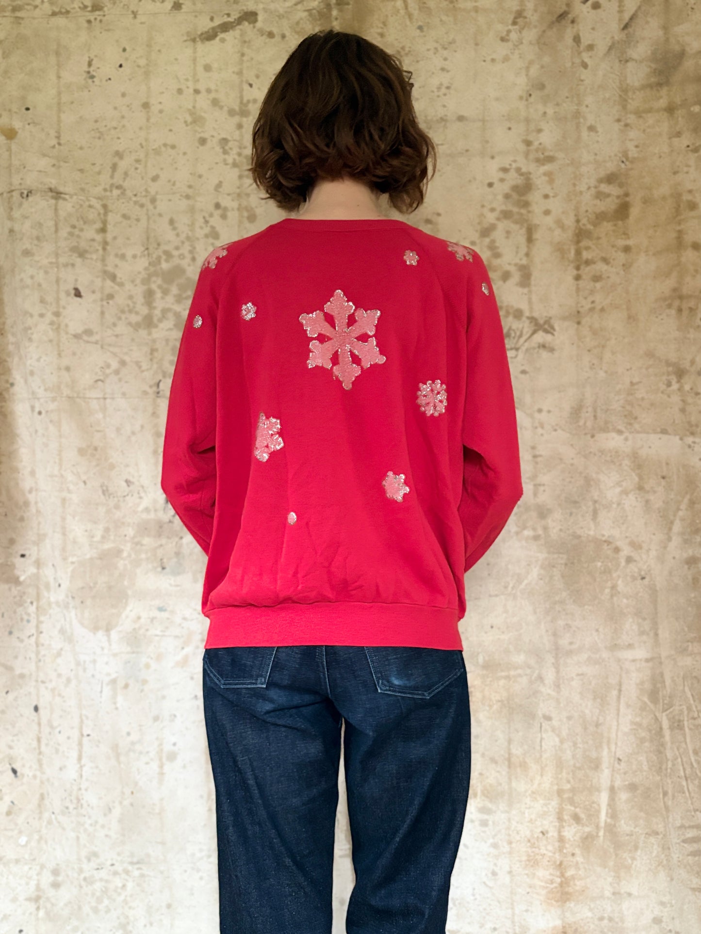 Vintage 80s Handmade Snowflake “Ugly Christmas” Sweatshirt