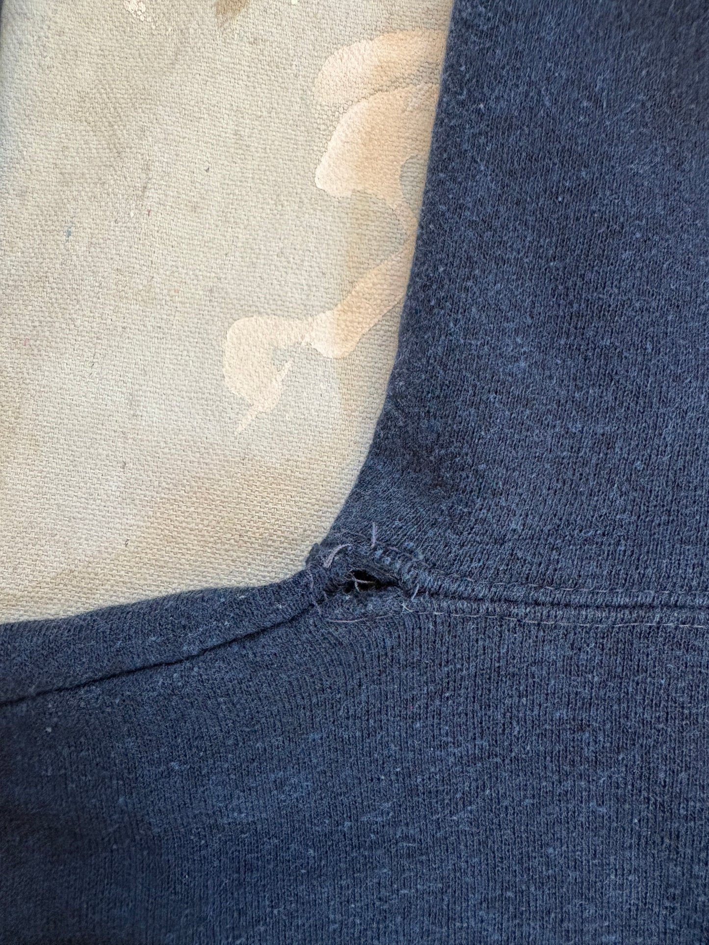 80s Blank Navy Blue Hoodie Sweatshirt
