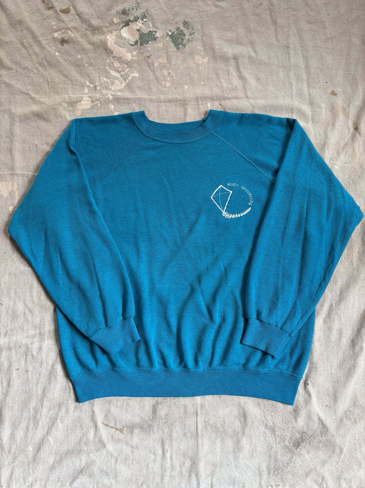 Vintage 80s Kids University Flying Kite Sweatshirt