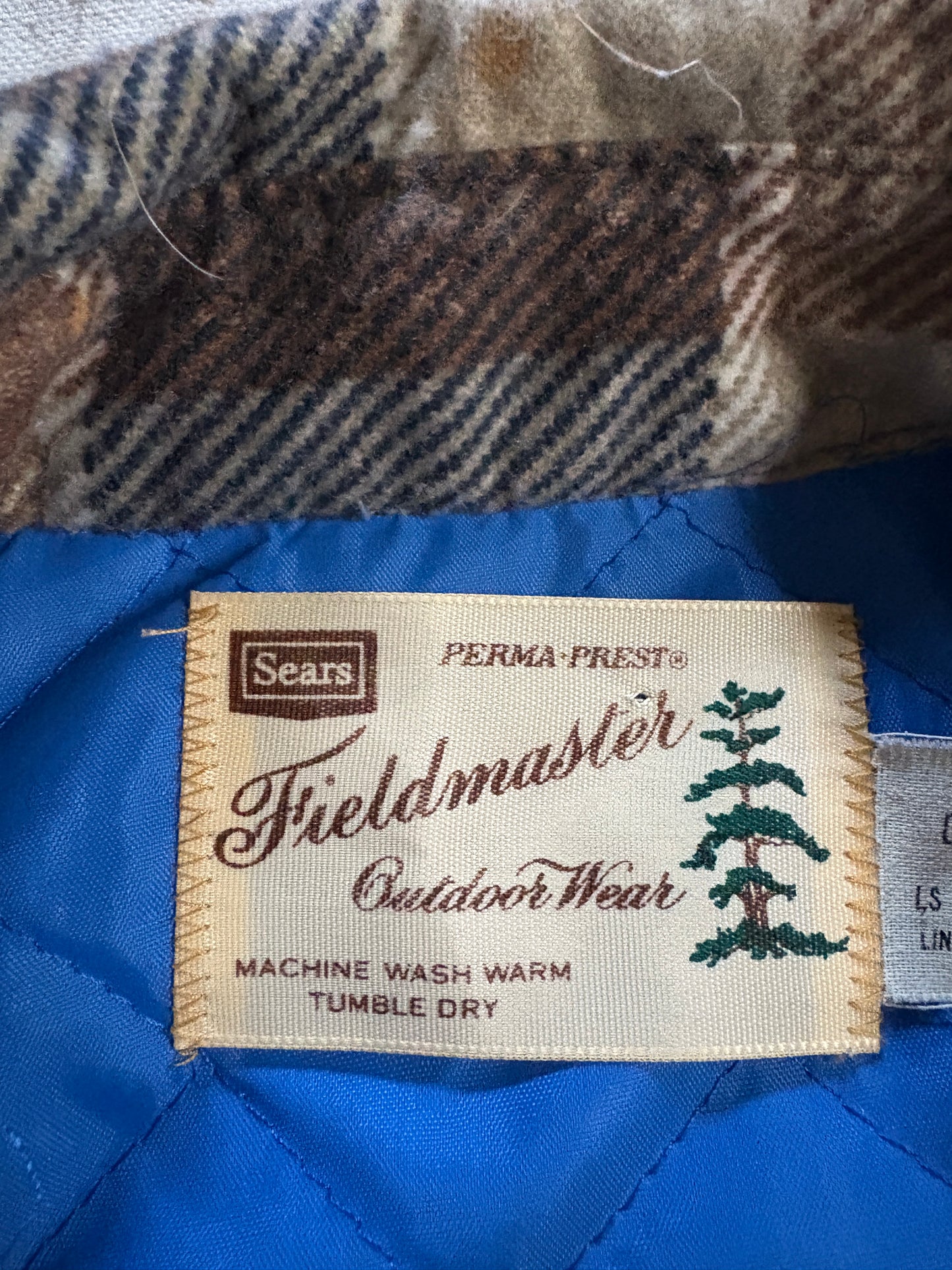 80s Sears Fieldmaster Quilt Lined Plaid Shirt
