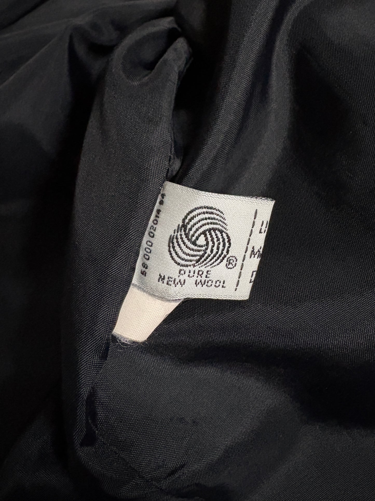 90s Black Wool Peacoat