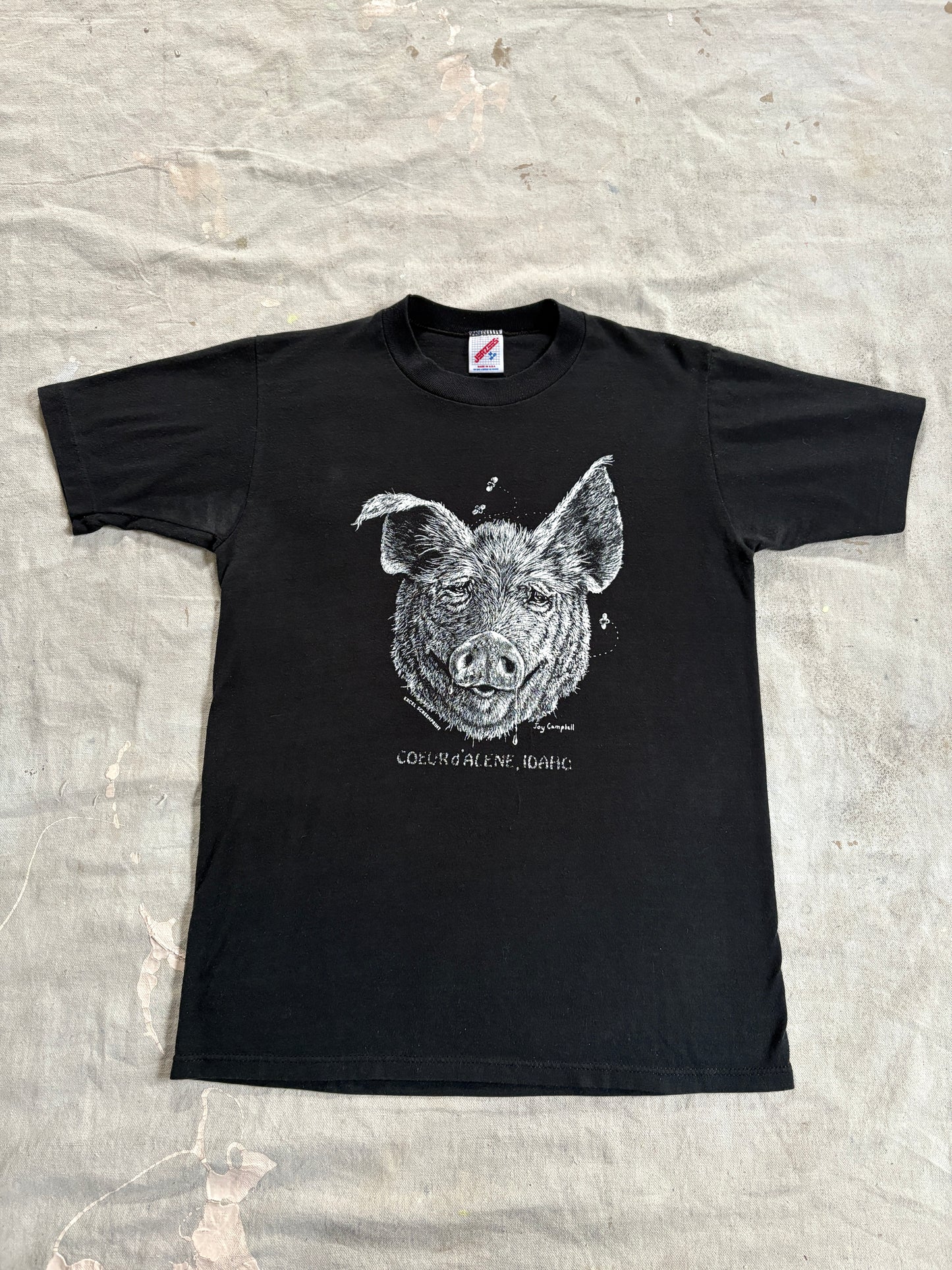 Vintage 80s Coeur D’alene Idaho Pig Tee