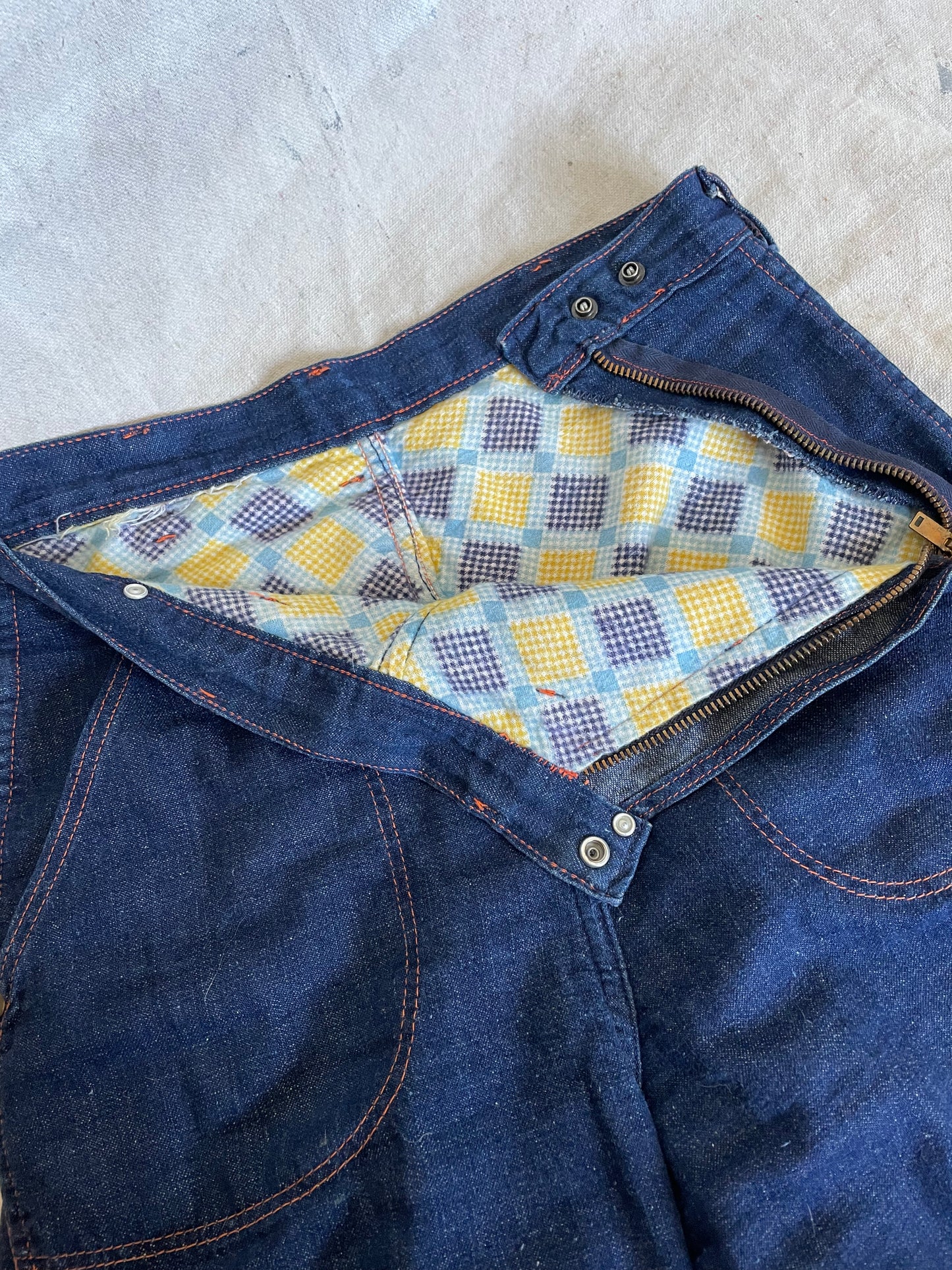 50s Blanket Lined Side Zip Jeans