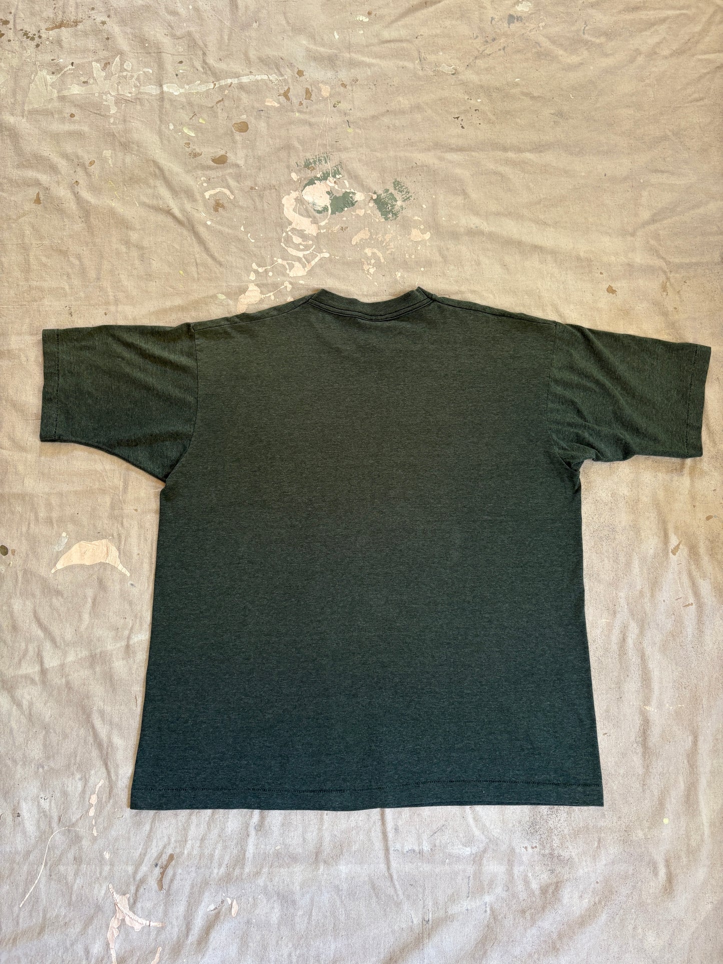 Vintage 90s Blank Green Pocket Tee