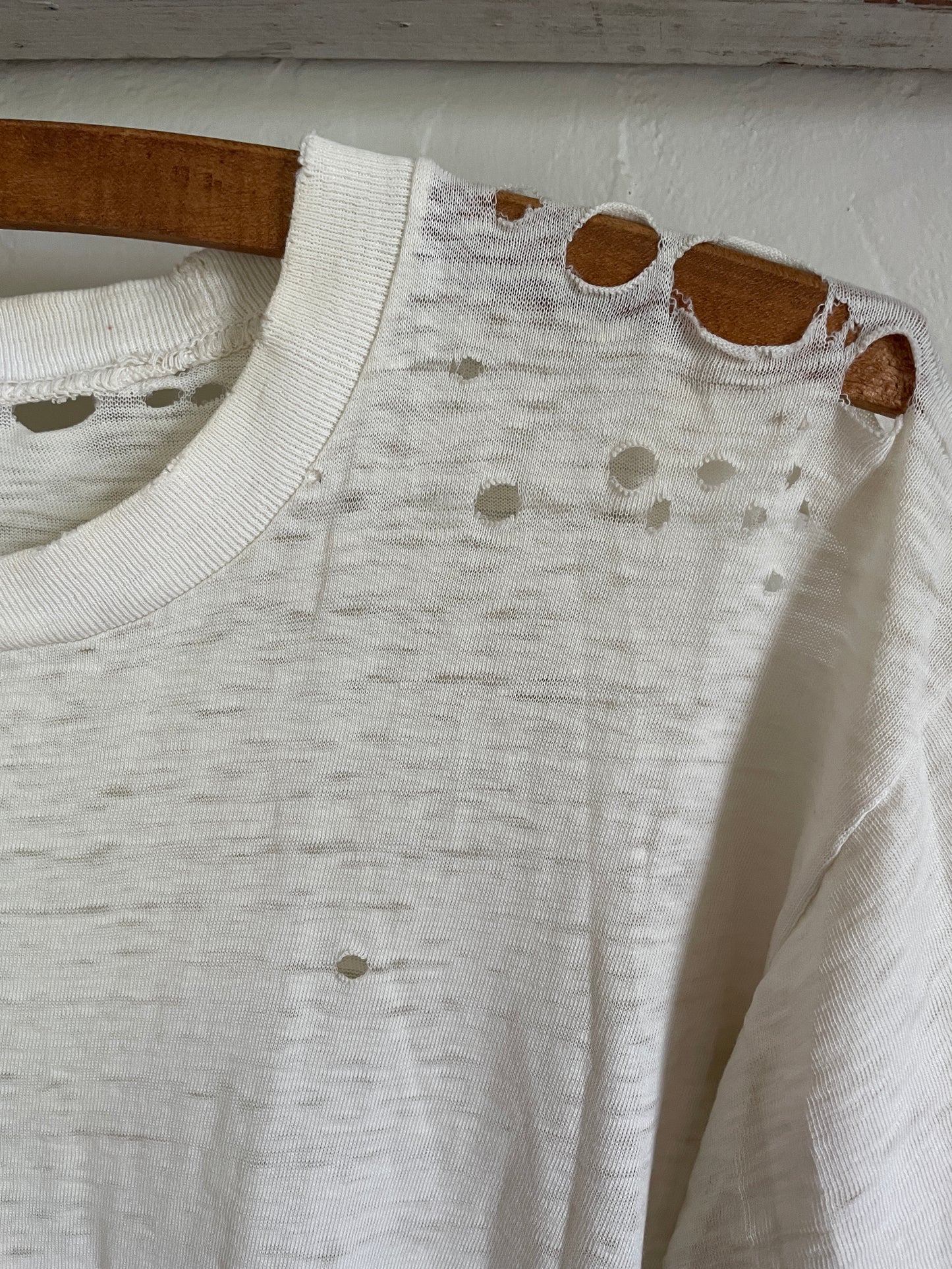 60s BVD Thrashed Blank White Tee