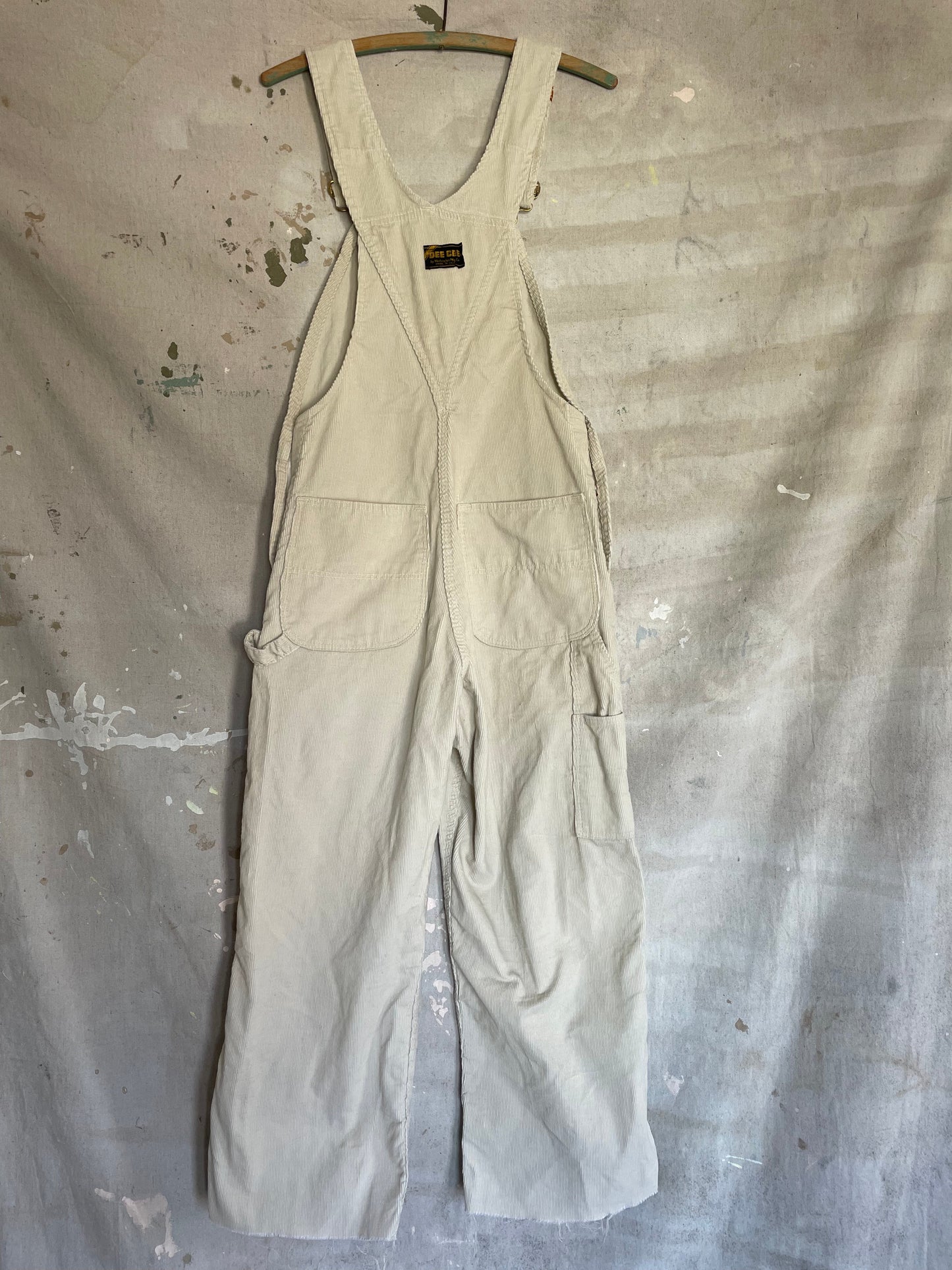 80s DeeCee Ecru Corduroy Overalls