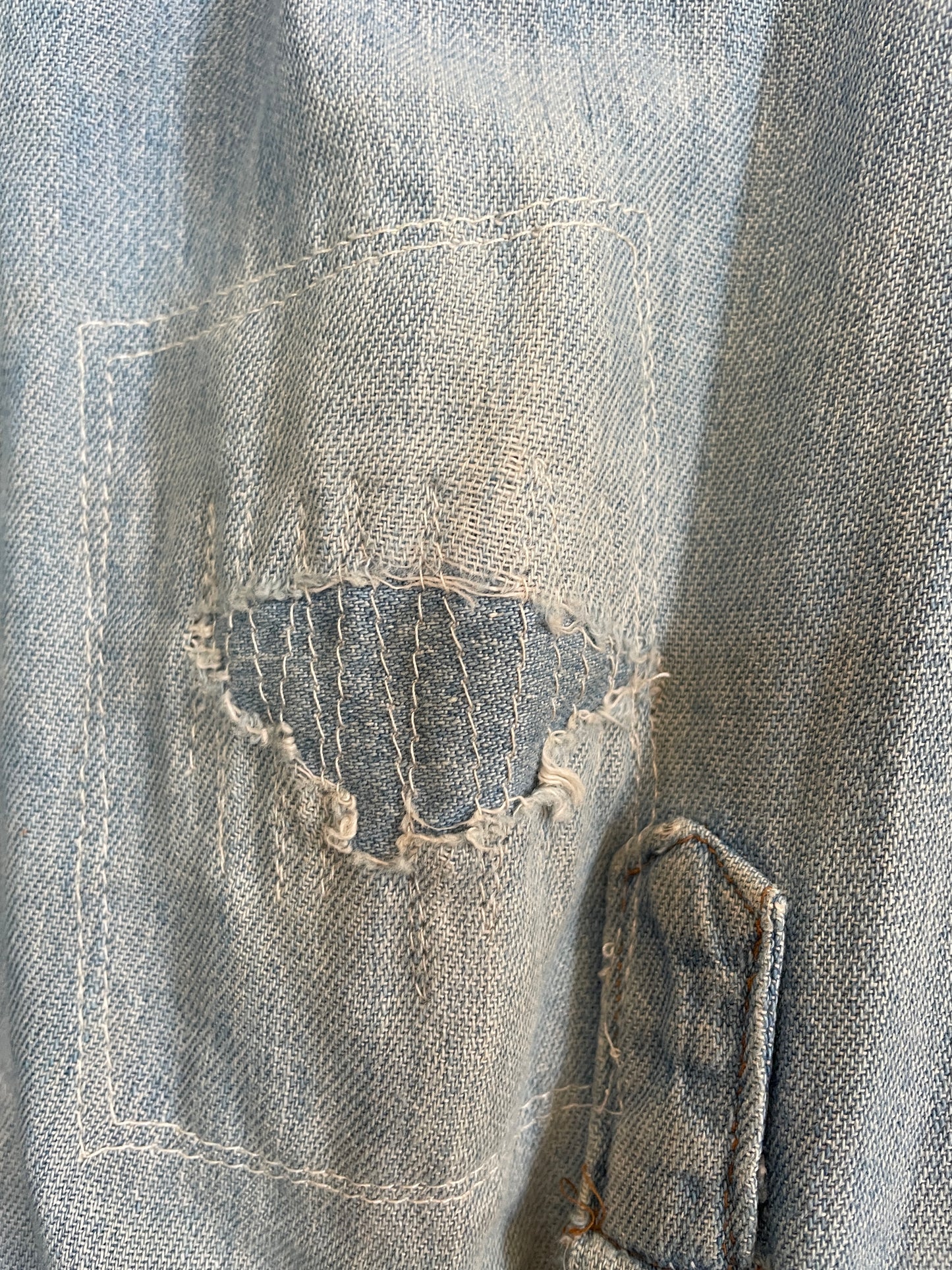 70s Wrangler Pearl Snap Chambray Shirt