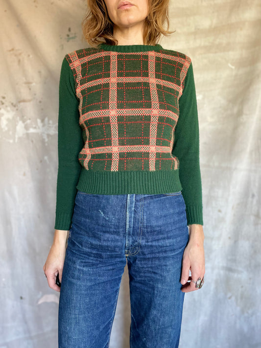 70s Plaid Sweater