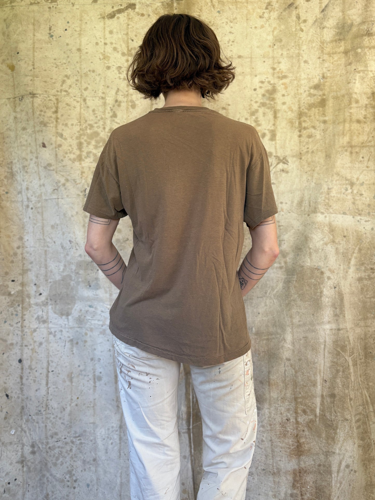 Vintage 80s Blank Brown Tee