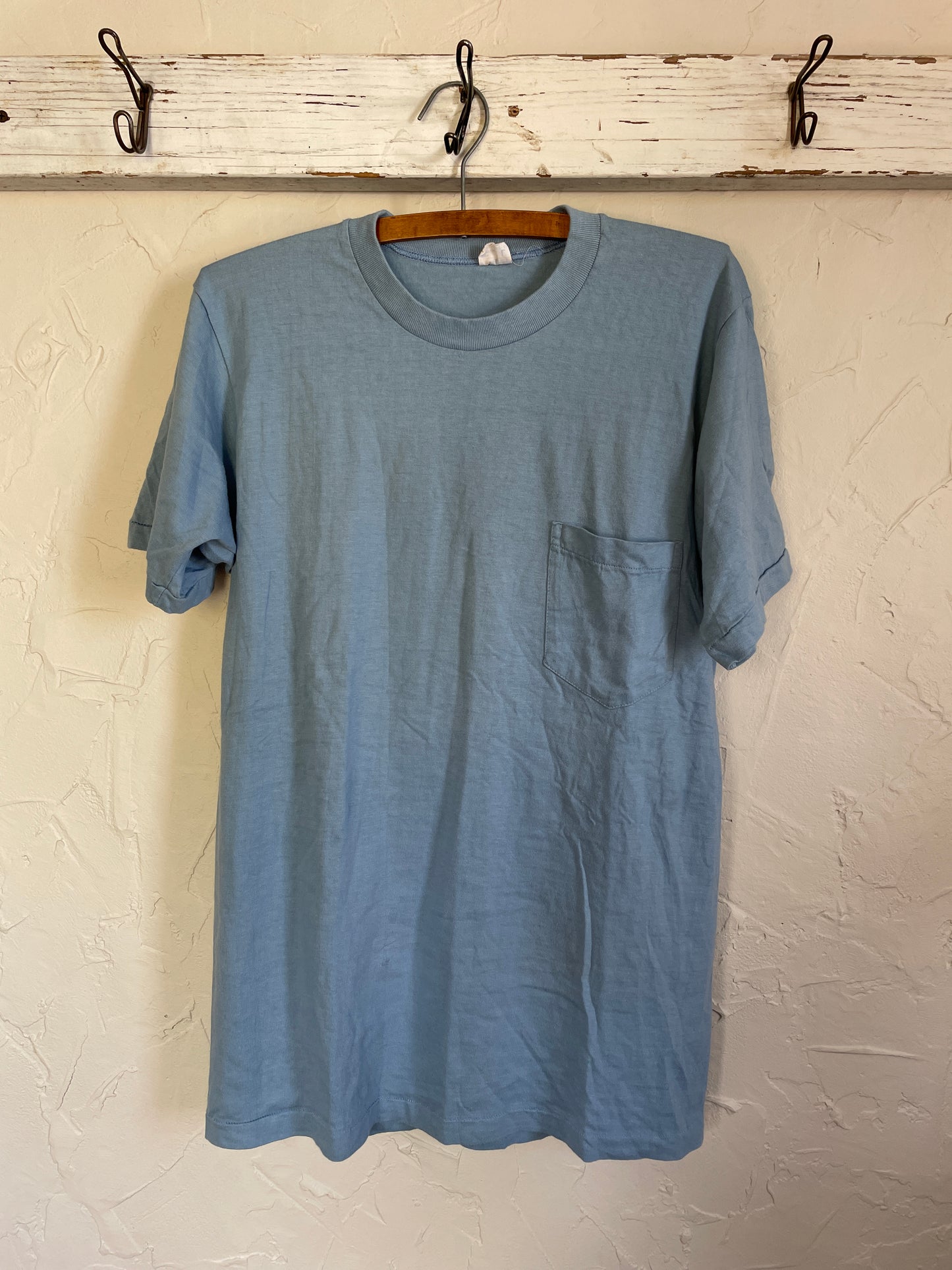 70s Blank Sky Blue Pocket Tee