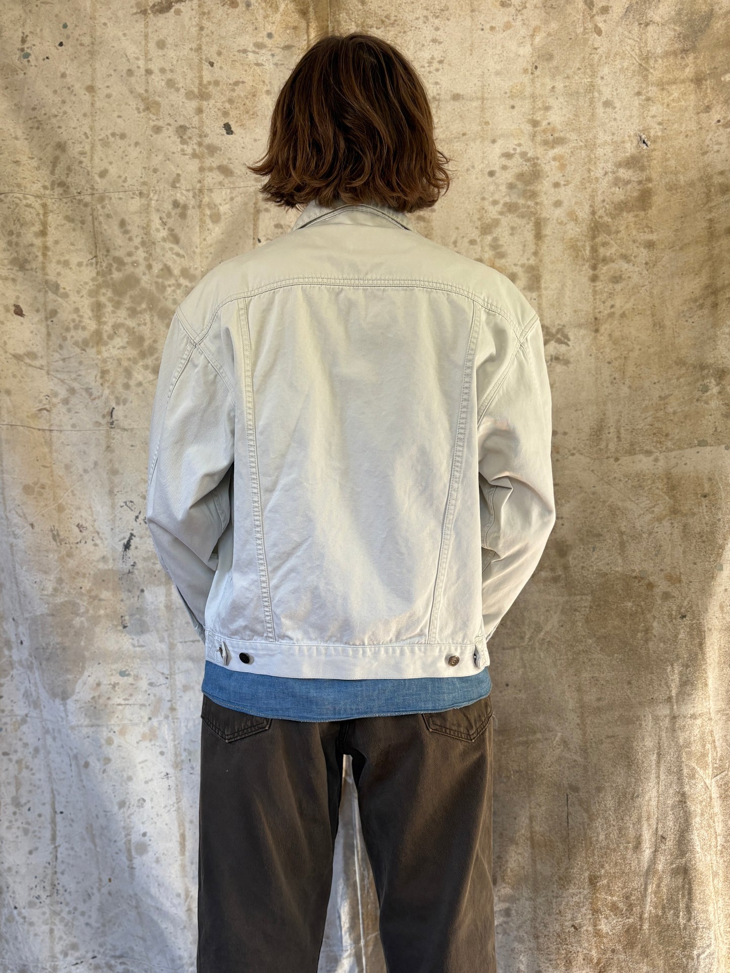 Vintage 90s Eddie Bauer Ecru Jean Jacket