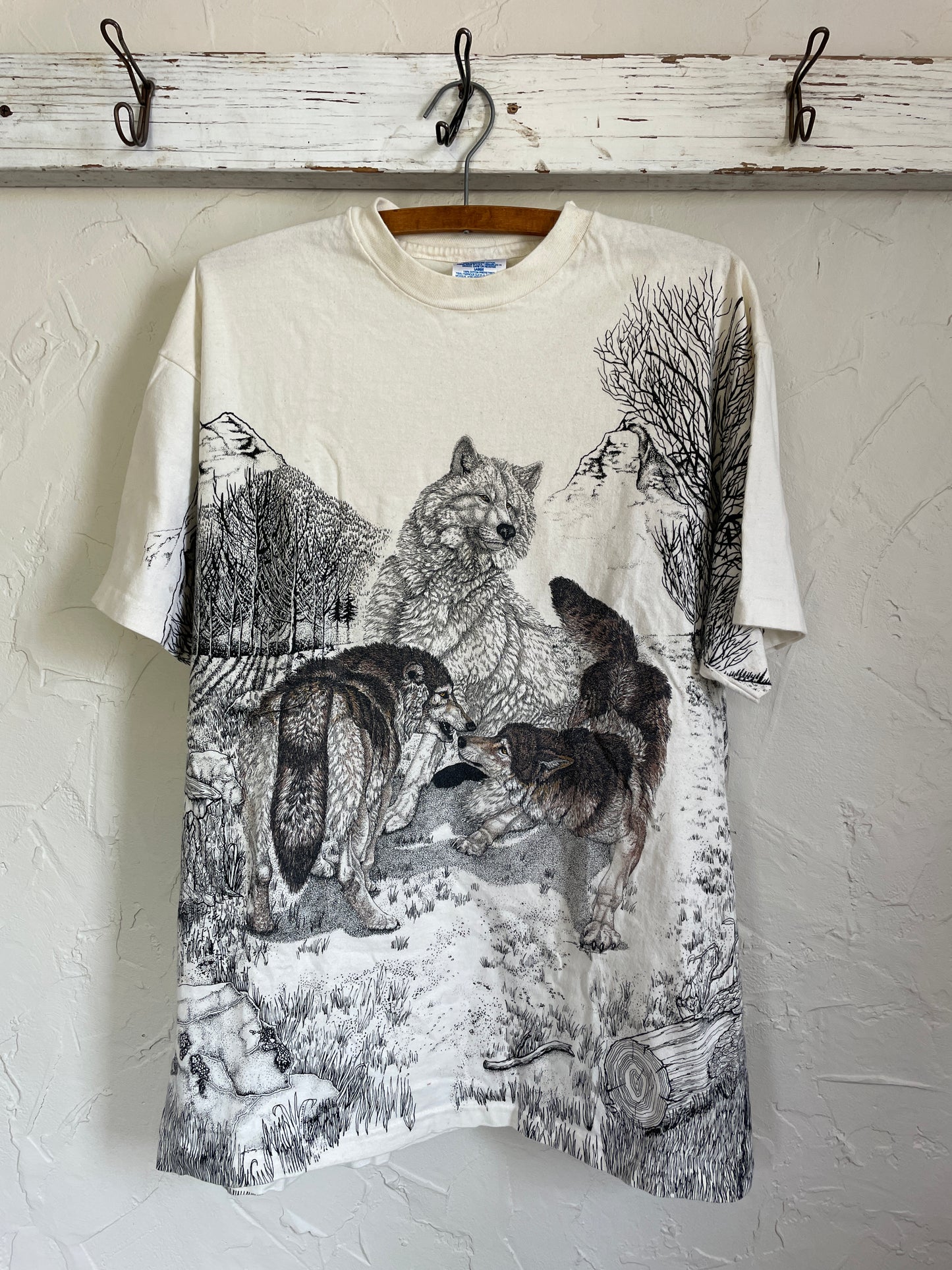 90s All Over Print Wolf Tee