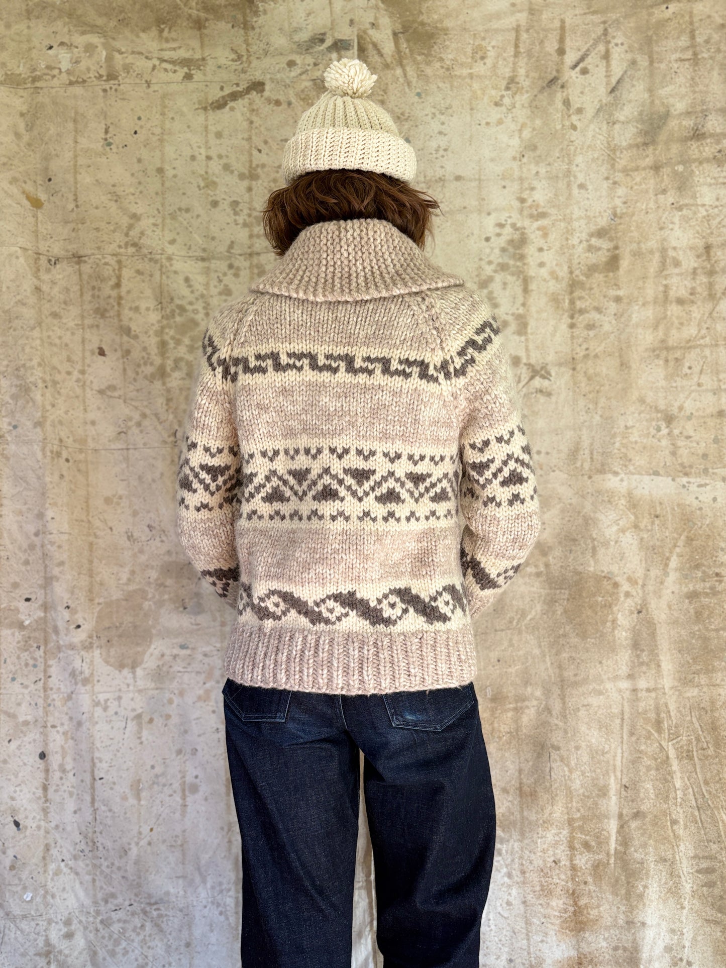 60s Hand Knit Cowichan Style Sweater