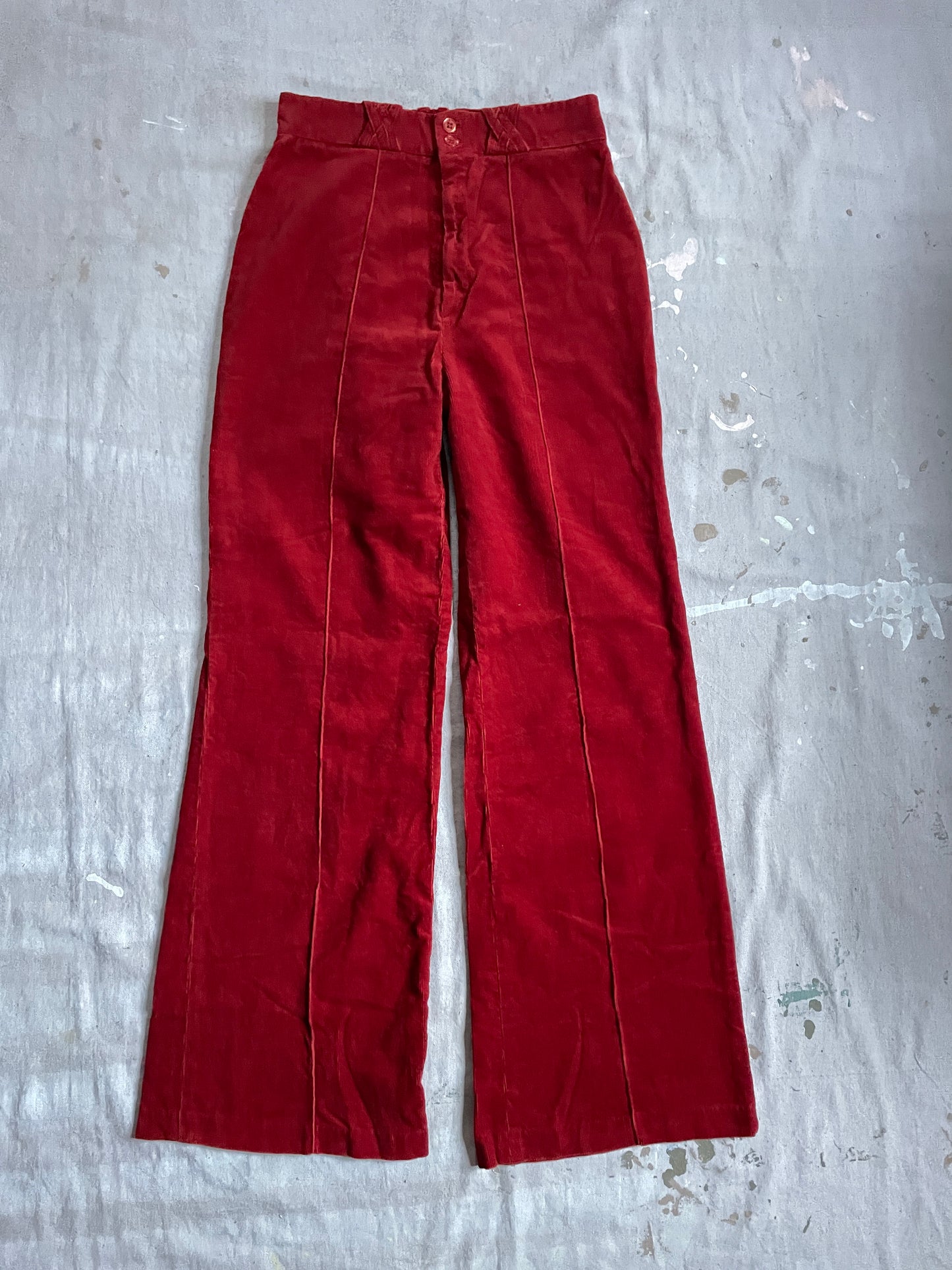 70s Rust Wide Leg Corduroy Pants