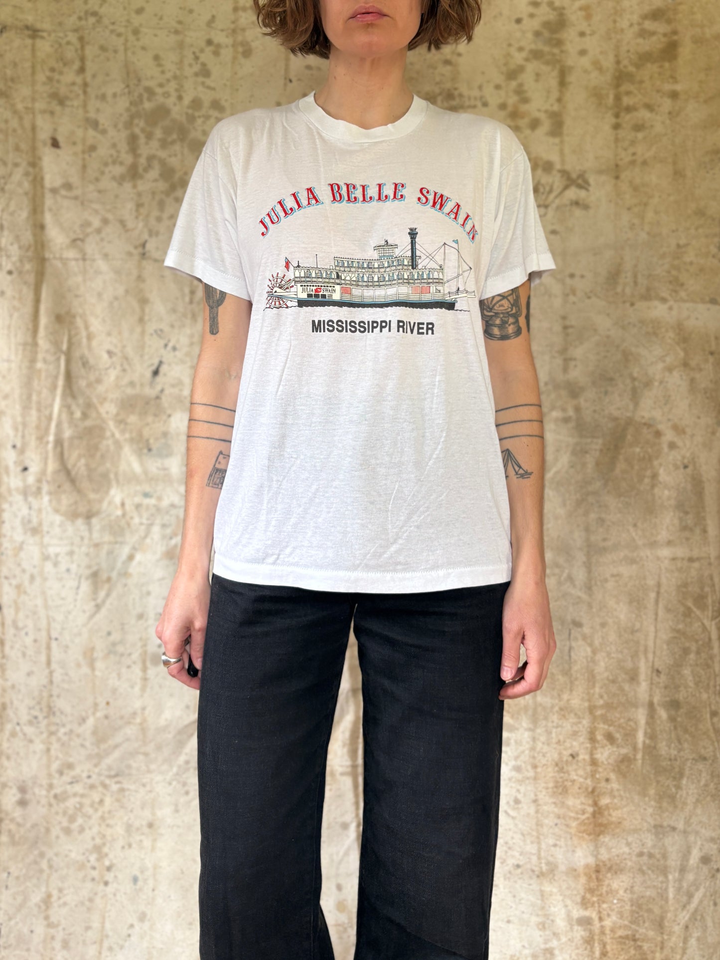 Vintage 80s Julia Belle Swain Mississippi River Tee