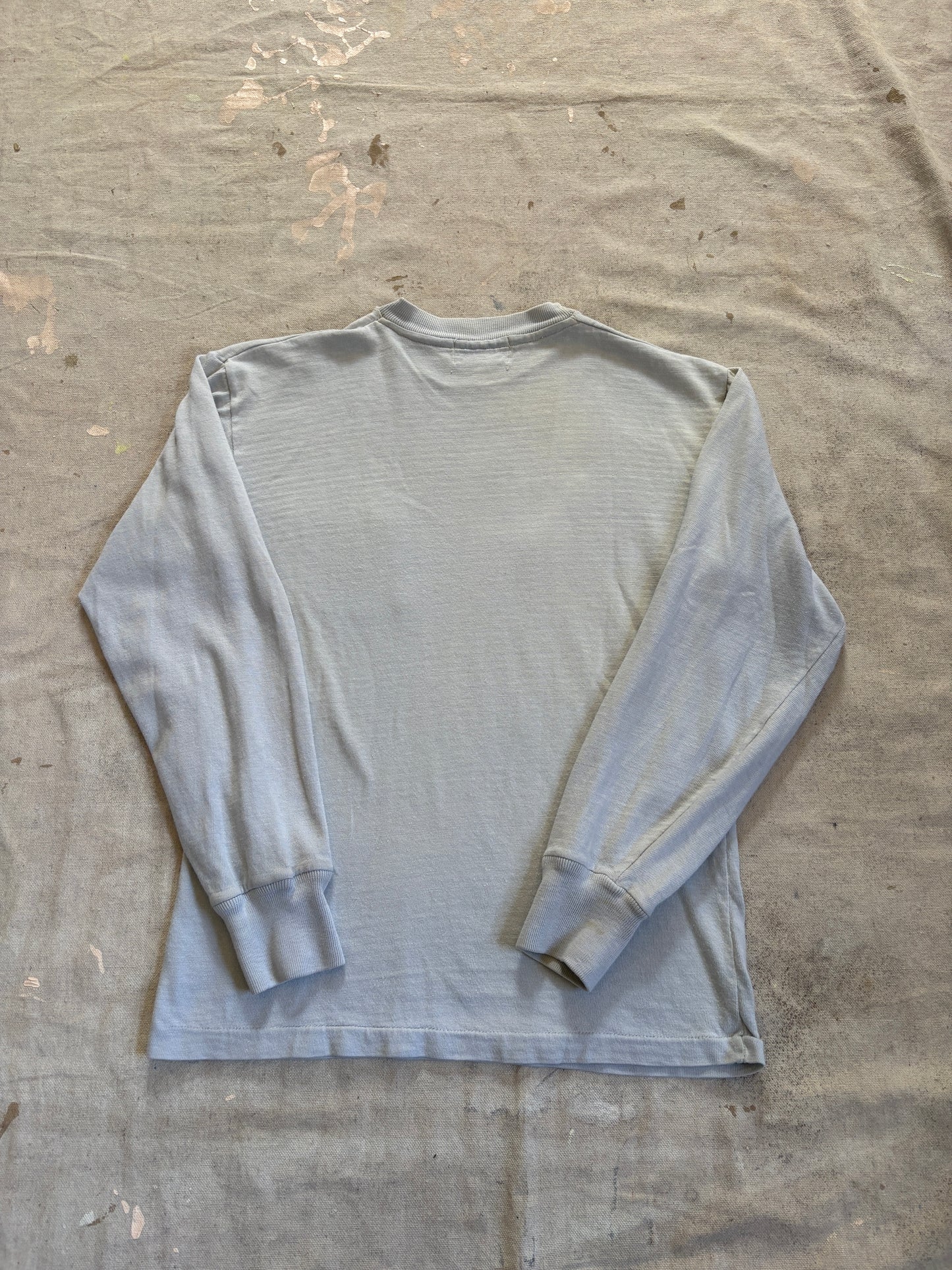Vintage 50s Pale Blue Blank Pocket Tee