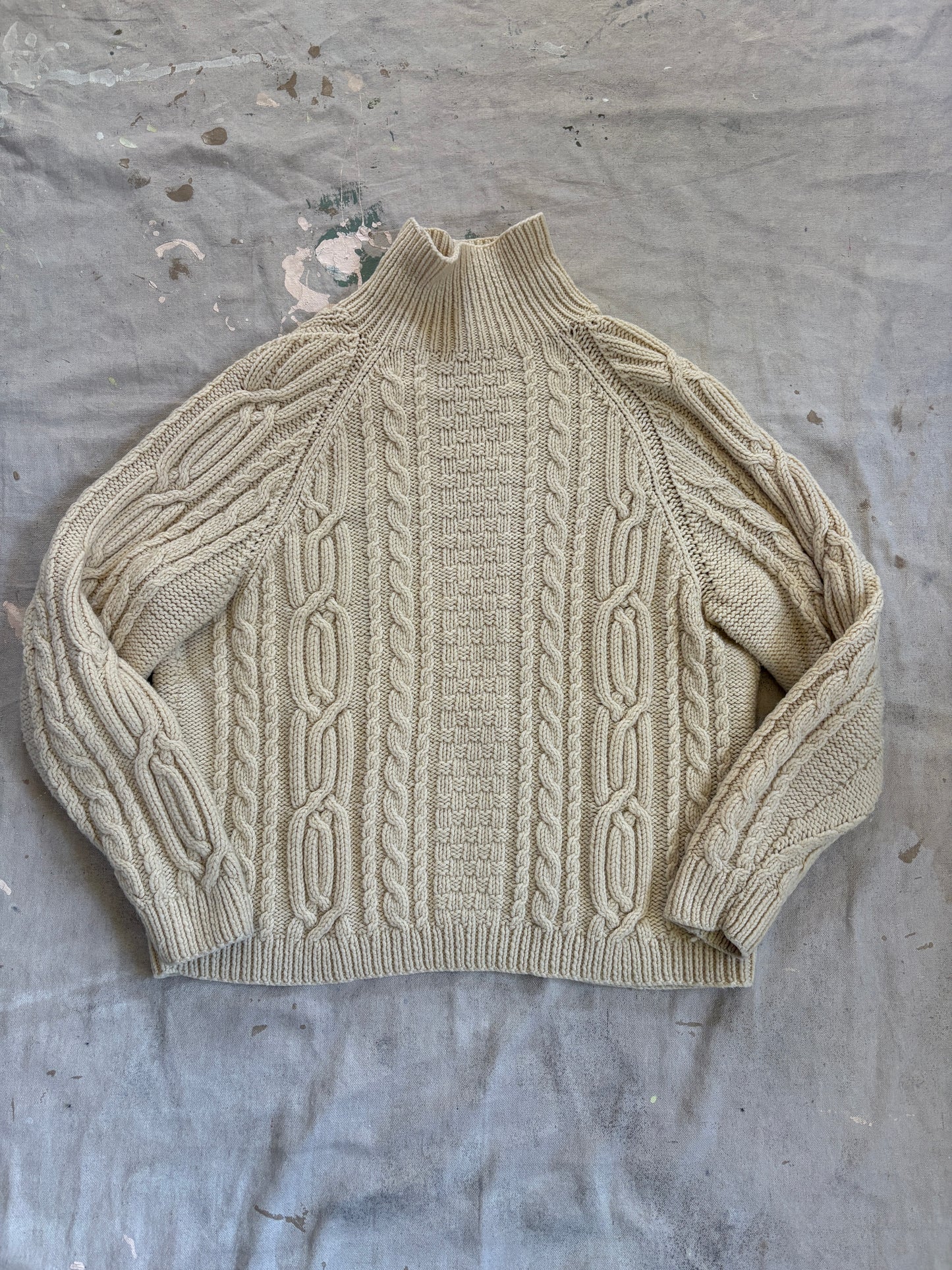 Vintage Fisherman Style Turtleneck Sweater