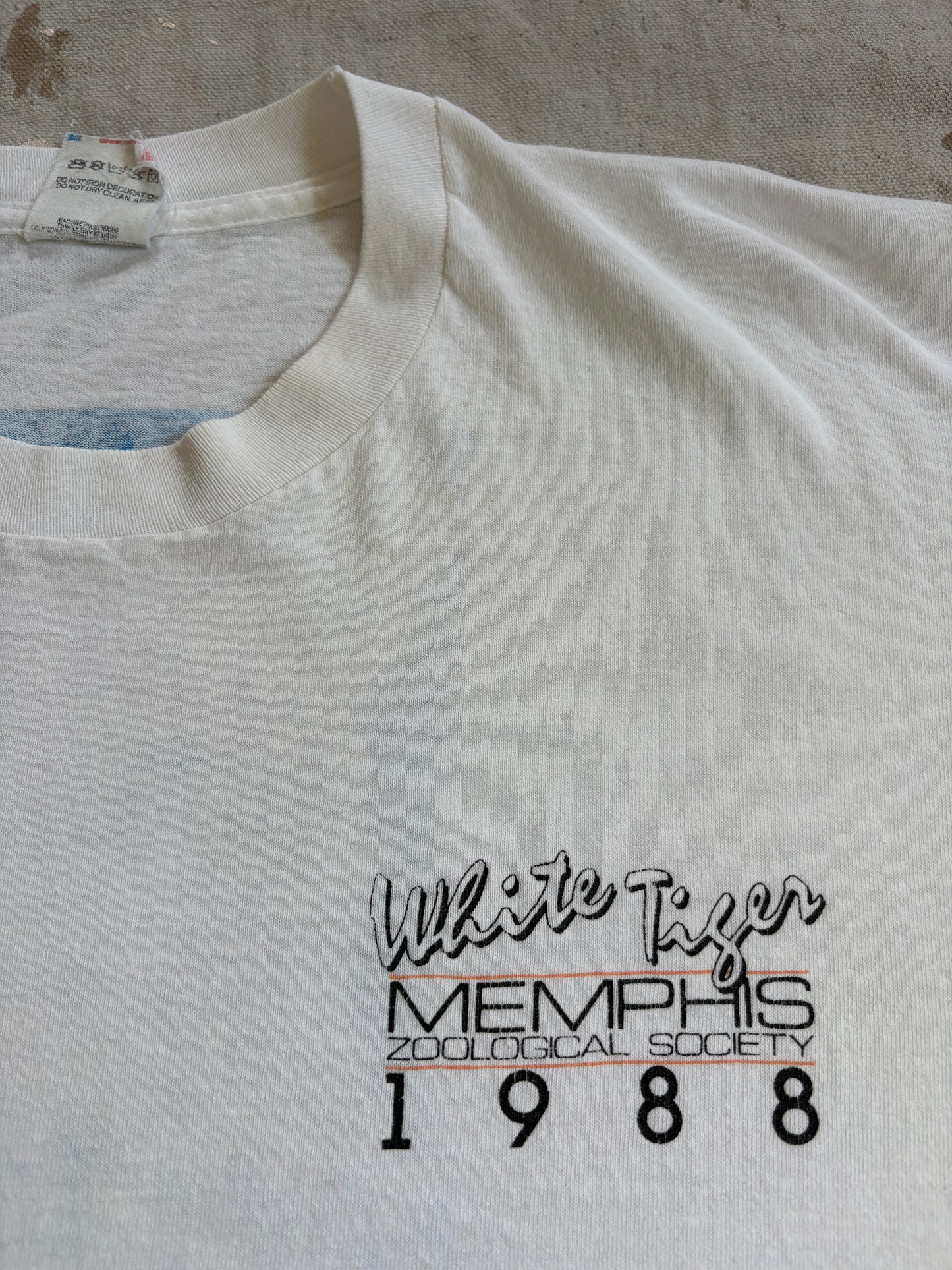 Vintage 80s White Tiger Memphis Zoological Society Tee
