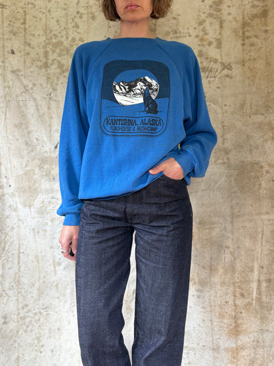 Vintage 80s Kantishna Alaska Howling Wolf Sweatshirt