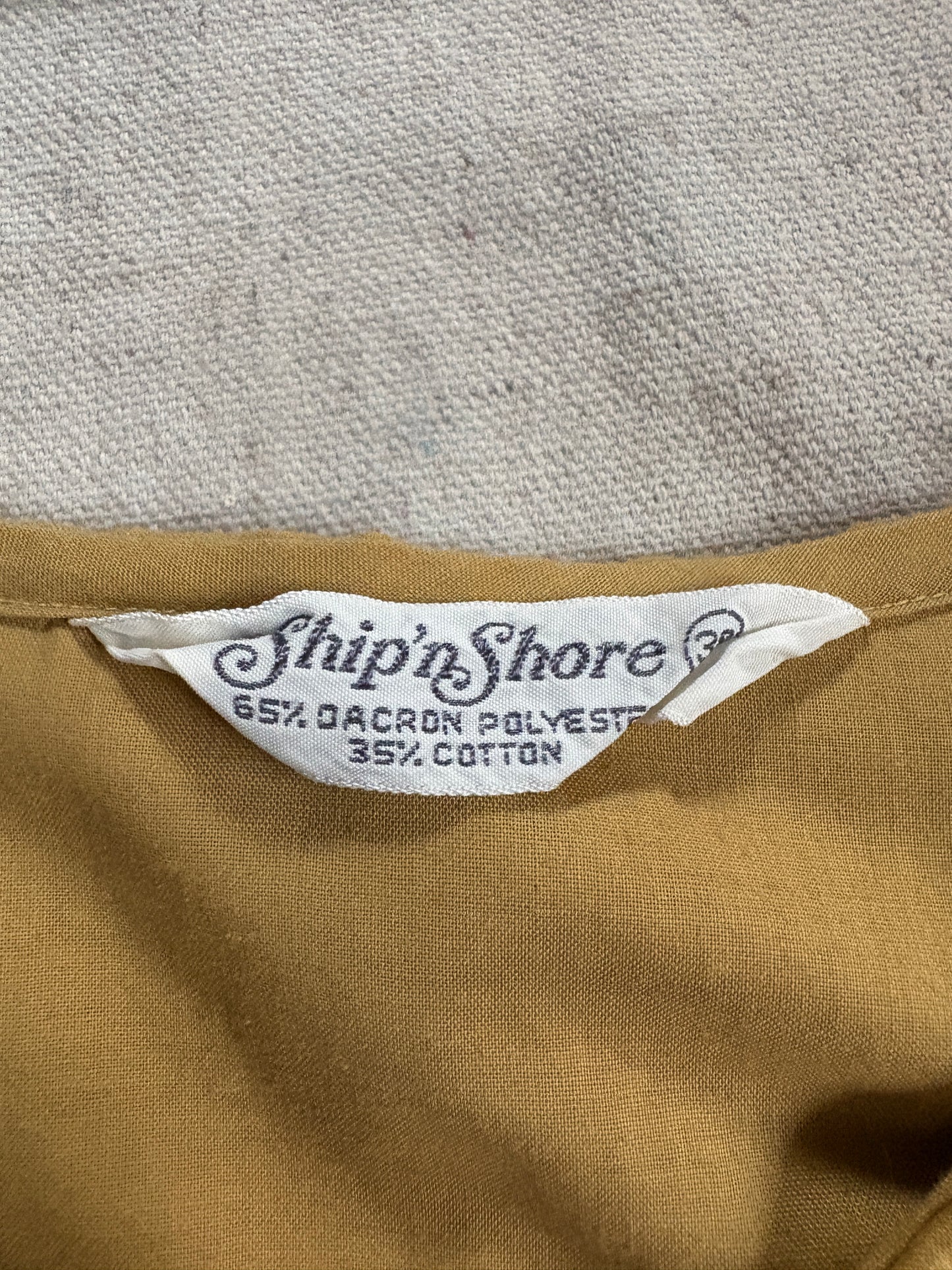 80s Peter Pan Collar Mustard Blouse