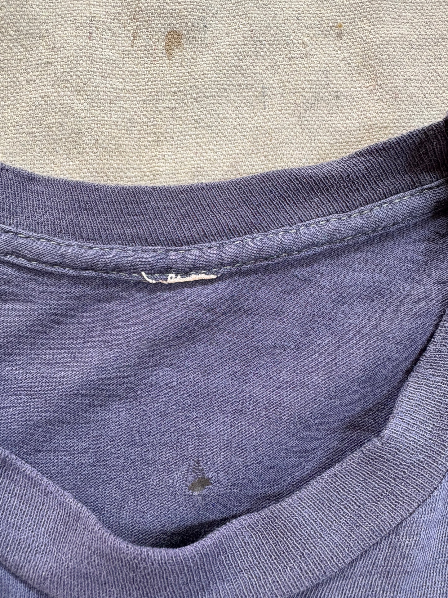 60s/70s Thrashed Blank Blue Pocket Tee