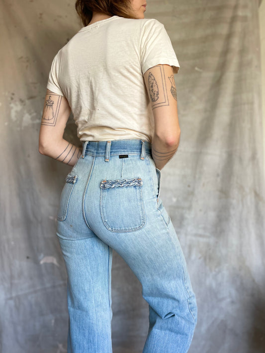 70s Wrangler Wide Leg Bell Bottom Jeans