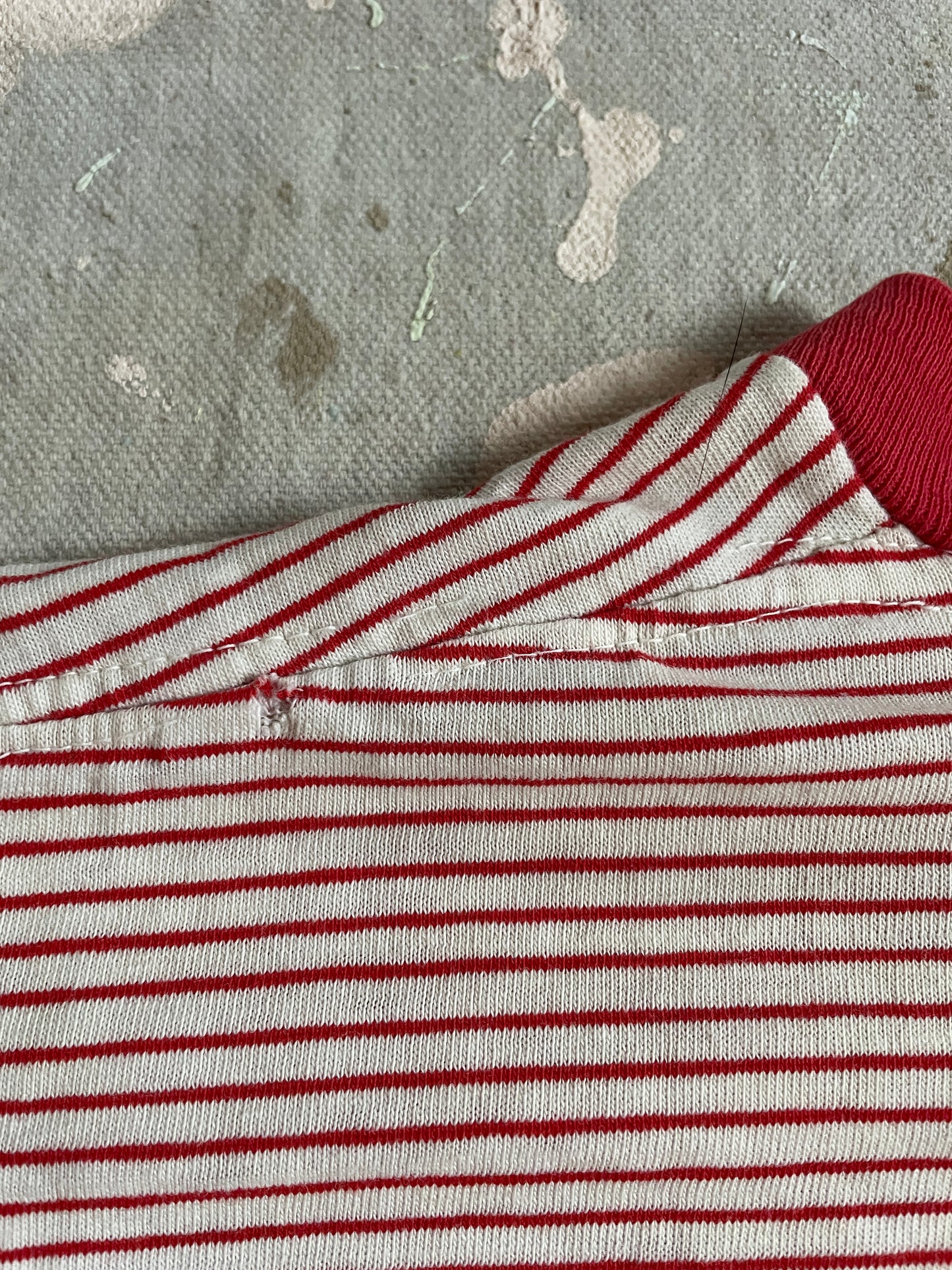 70s Lutheran Camping Micro Stripe Tee