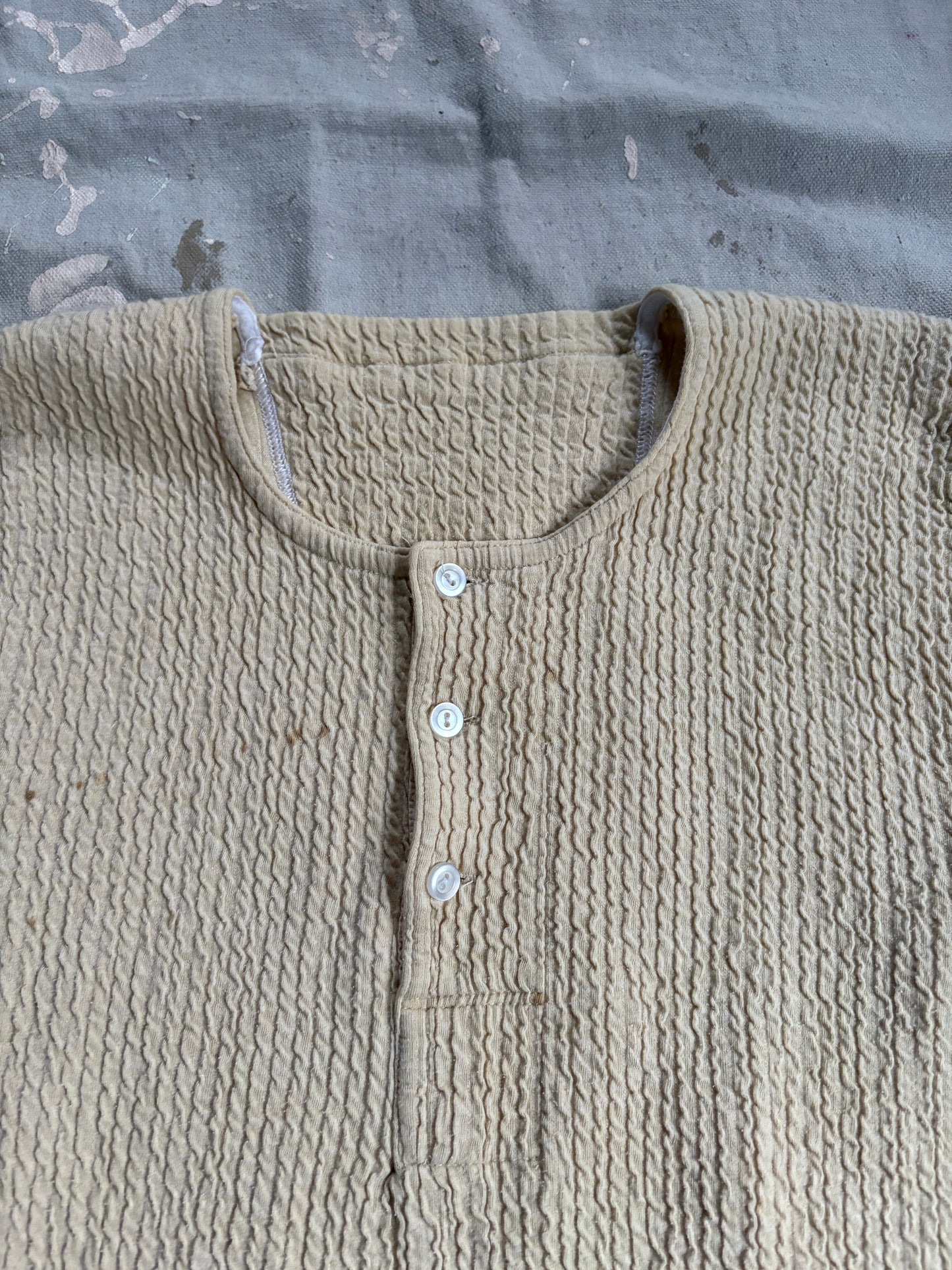 60s Ecru Henley Shirt