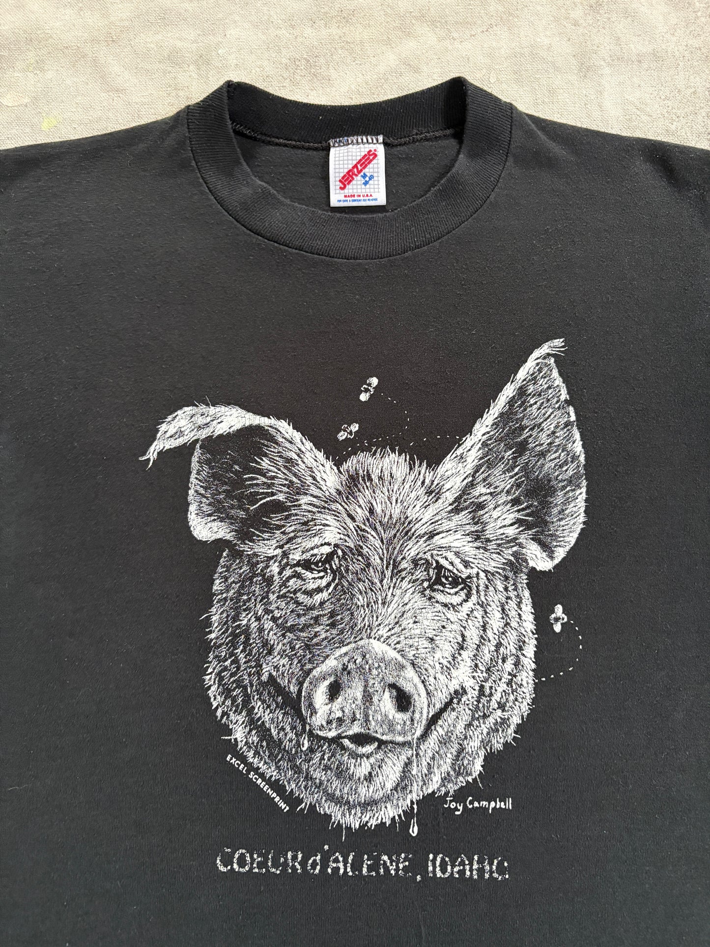 Vintage 80s Coeur D’alene Idaho Pig Tee