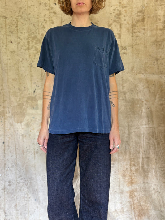 70s Blank Navy Blue Towncraft Pocket Tee