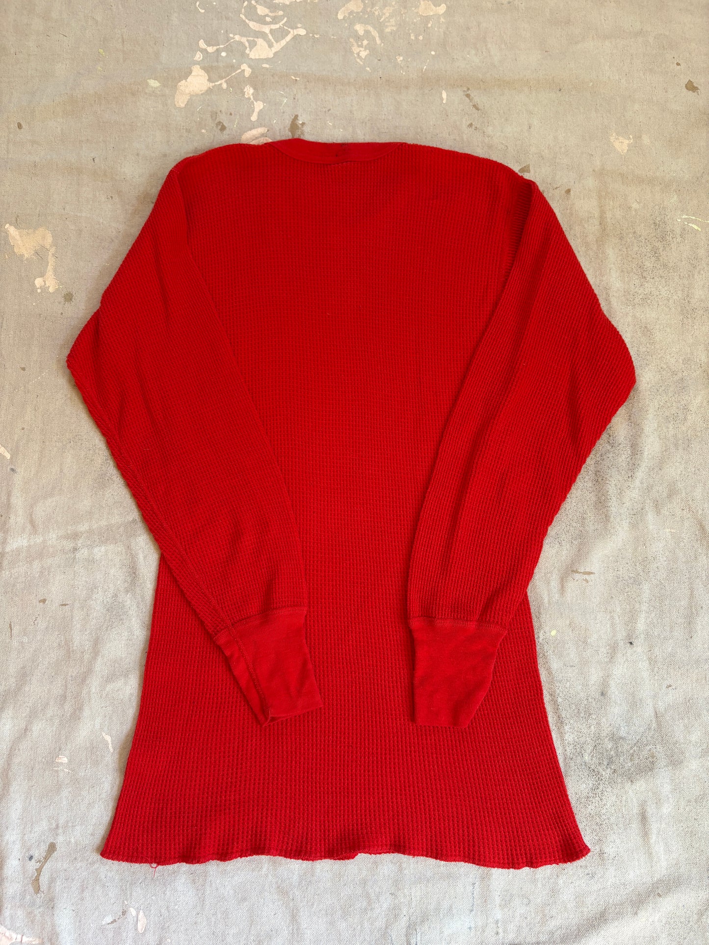 Vintage 80s Blank Red Thermal Shirt