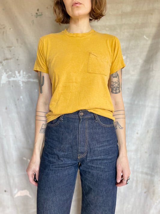 60s Blank Yellow Pocket Tee