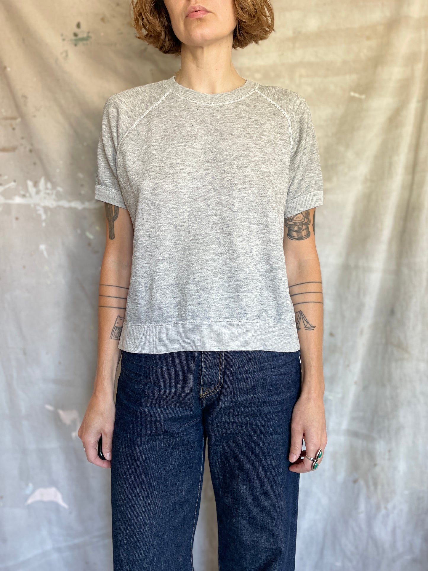 80s Blank Heather Grey Sweatshirt