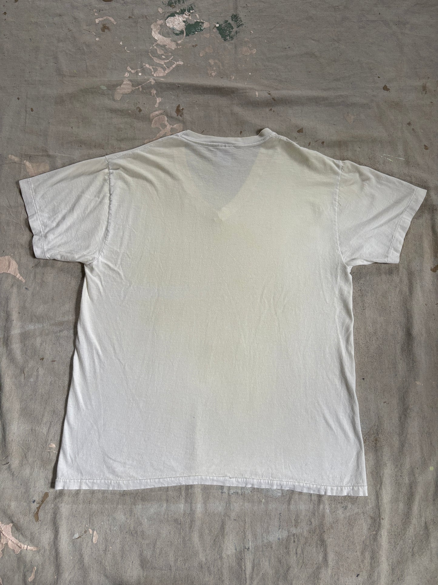 Vintage 90s Hanes Blank White V-neck Tee