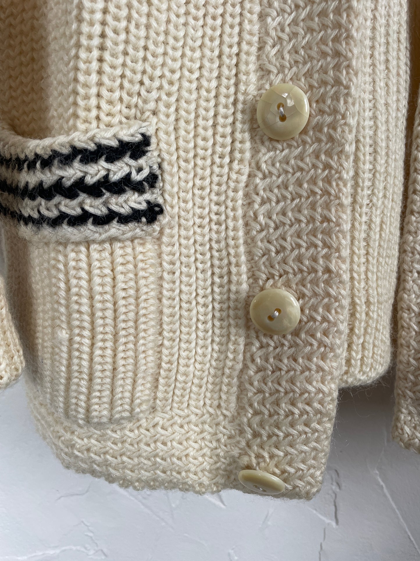 30s/40s Shawl Collar Curling Sweater