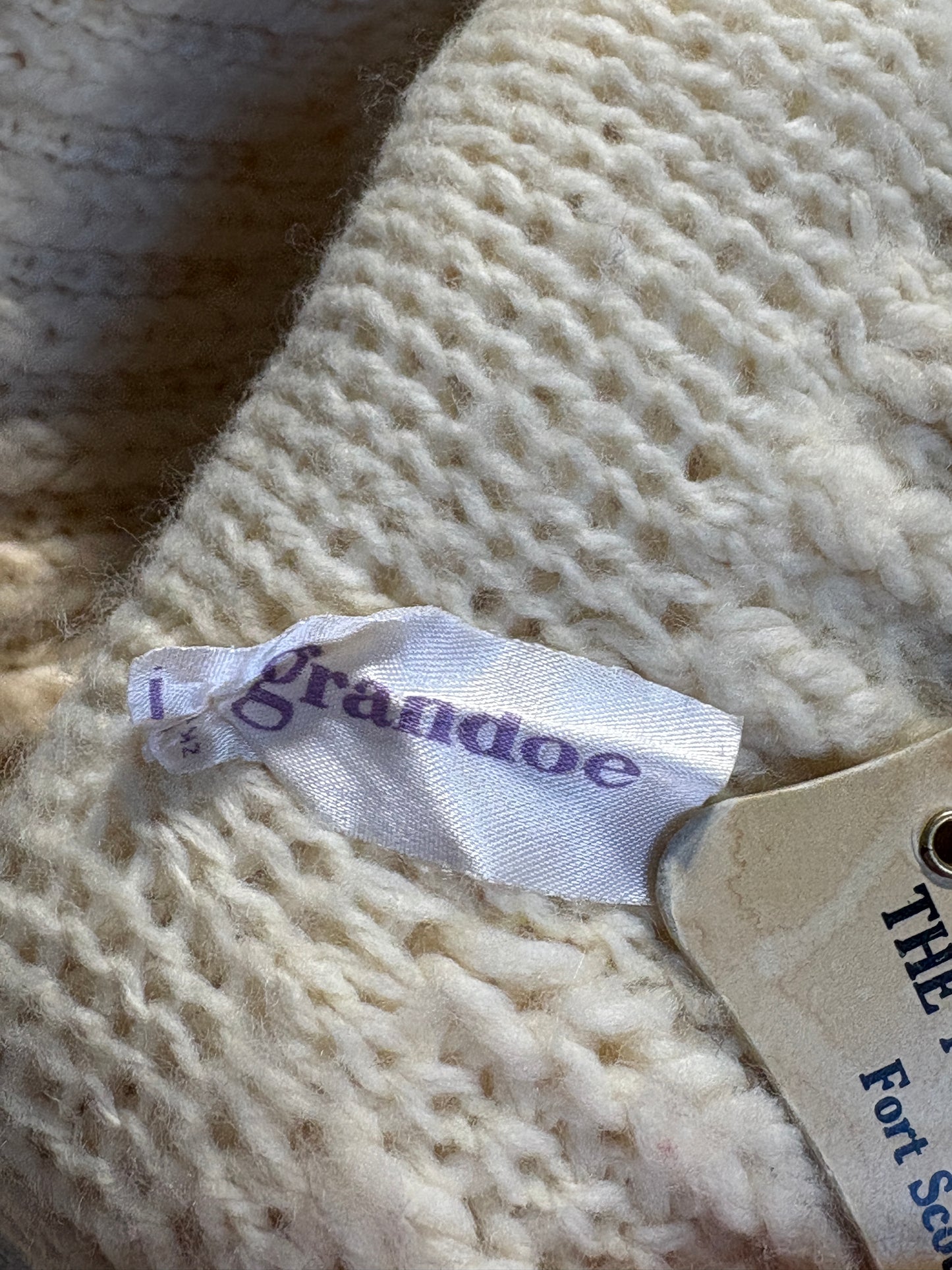 Ecru Popcorn Knit Beanie