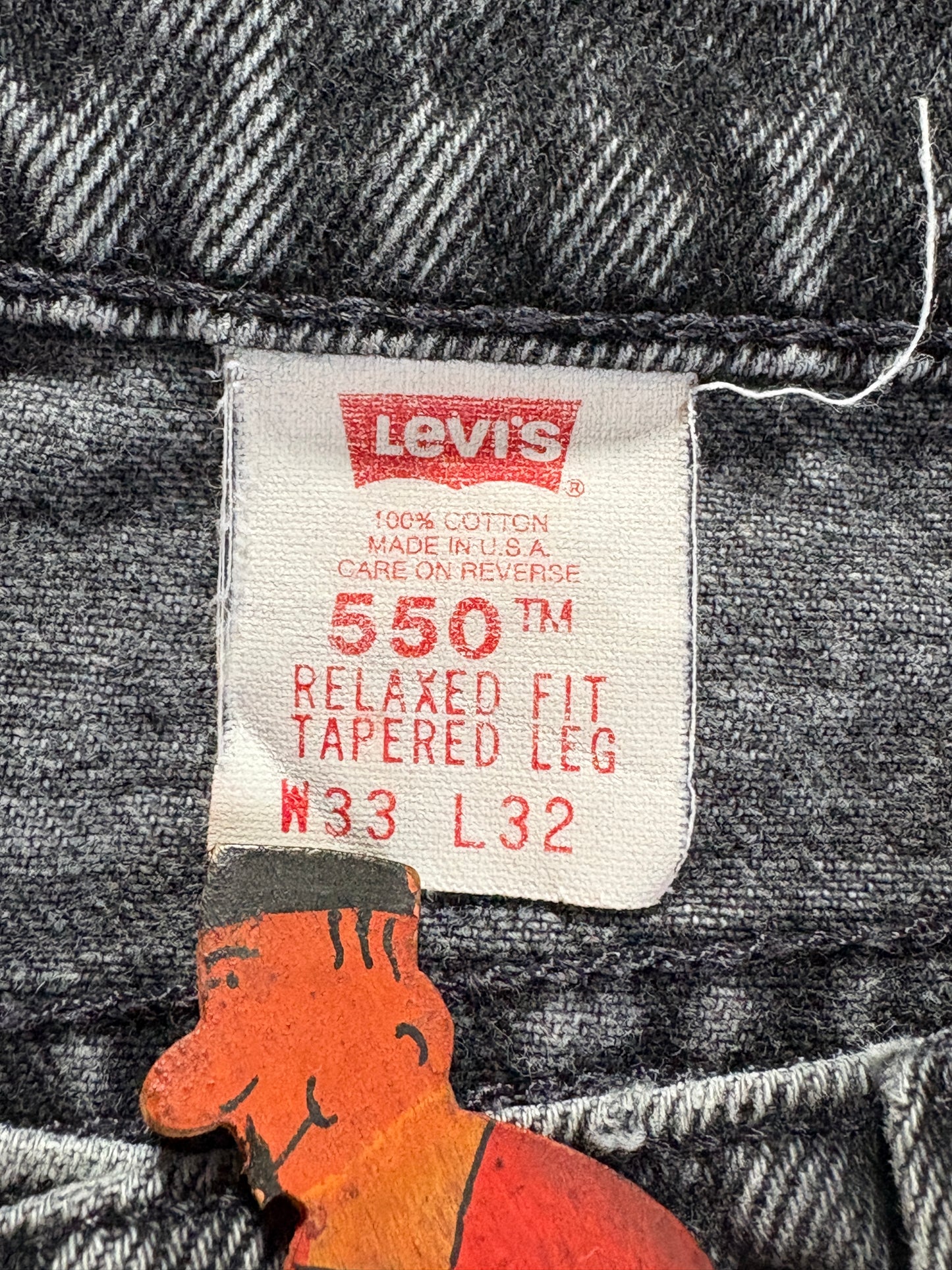 Vintage 90s Faded Black Orange Tab Levi’s 550 Jeans