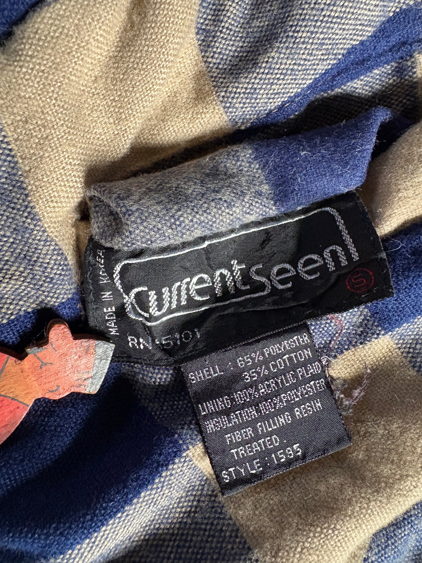80s Reversible Gingham Blue Tan Vest